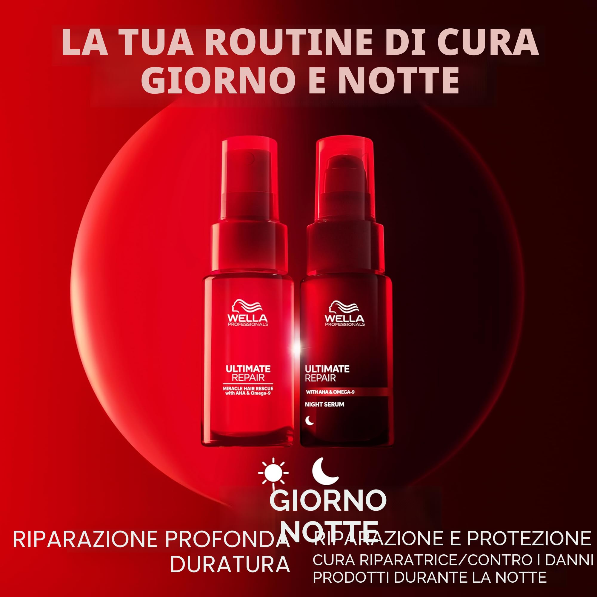 Wella Professionals Siero Notturno per Capelli Ultimate Repair - Siero Senza Risciacquo per Capelli Secchi/Danneggiati - Trattamento Anticrespo (95ml) | Leggero