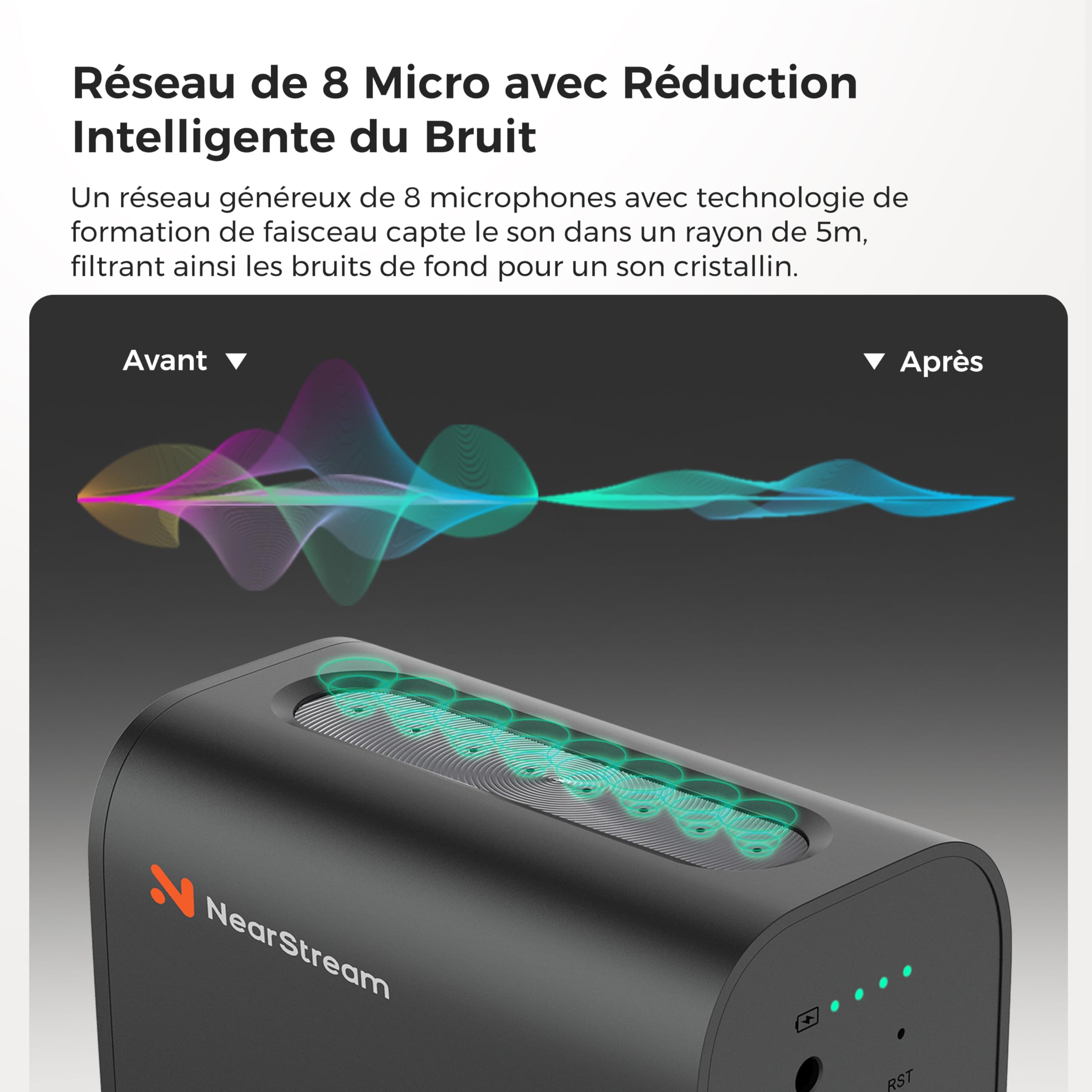 NearStream VM33 Caméra de Streaming sans Fil 2 K avec Zoom Hybride 40x