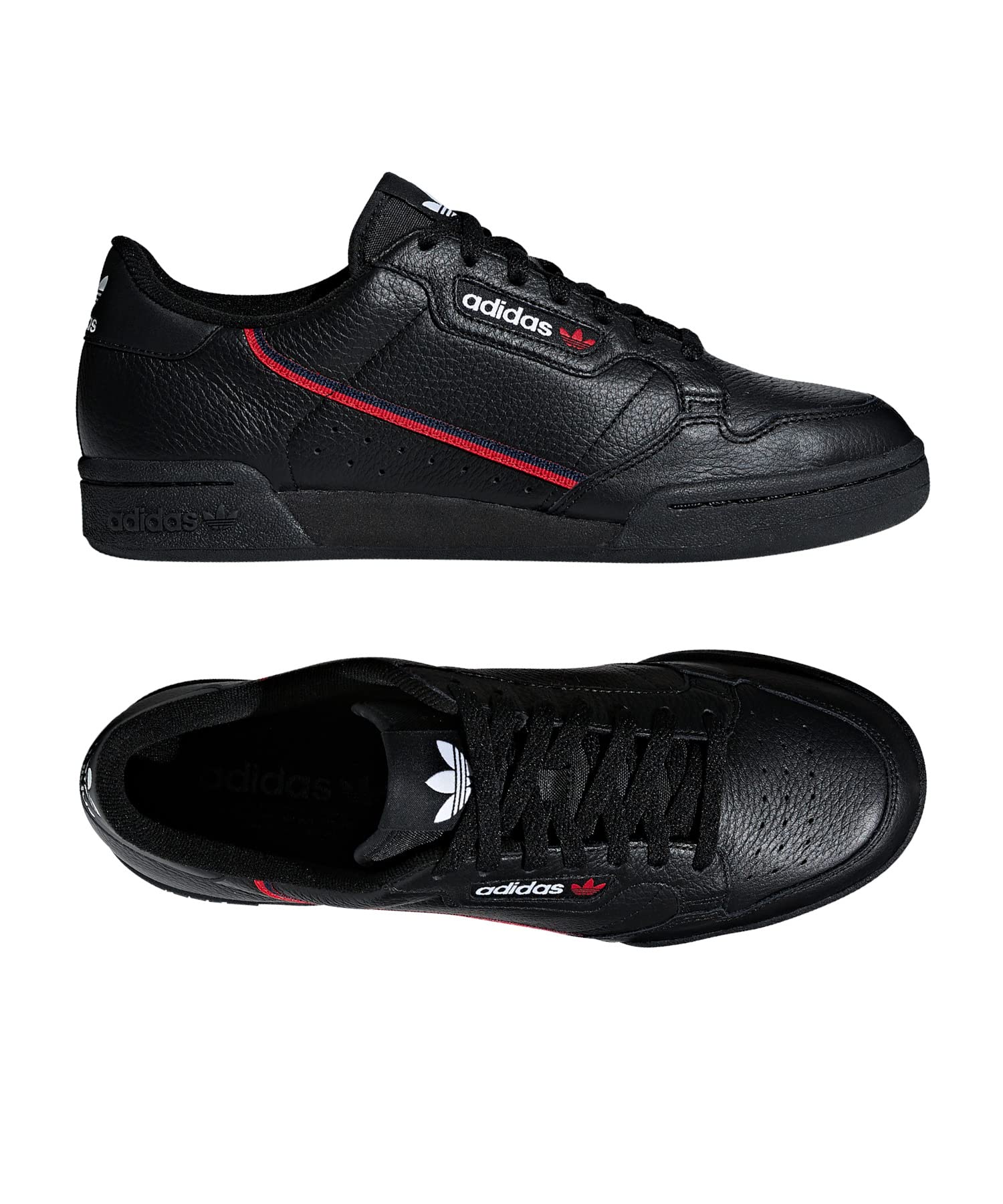 adidas Continental 80, Scarpe da Ginnastica Basse Uomo, Nero Core Black Scarlet Collegiate Navy 07, 43 1/3 EU