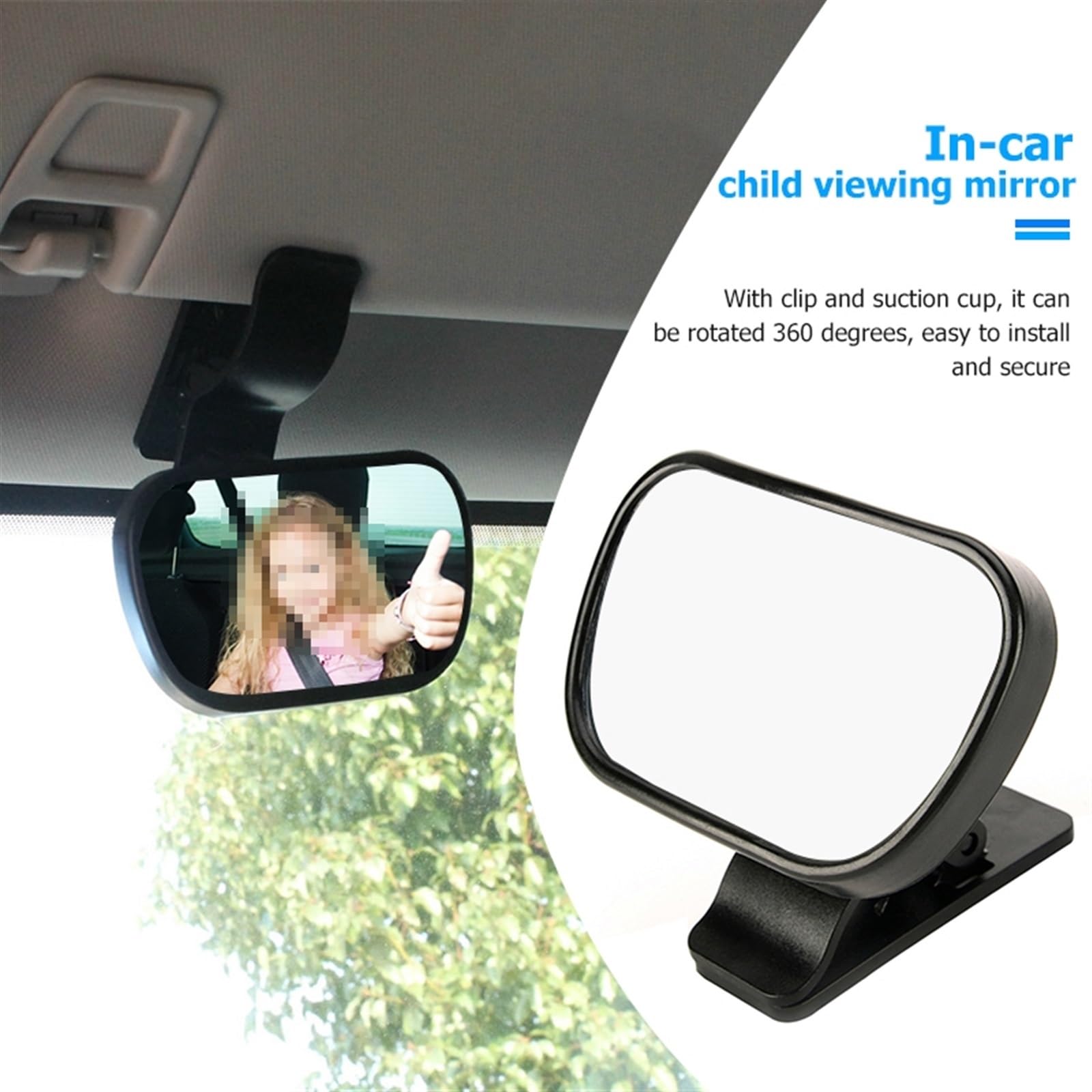 Miroir de voiture banquette arrière convexe incassable bébé enfants rétroviseur 2 en 1 verre rétroviseur d'aile porte