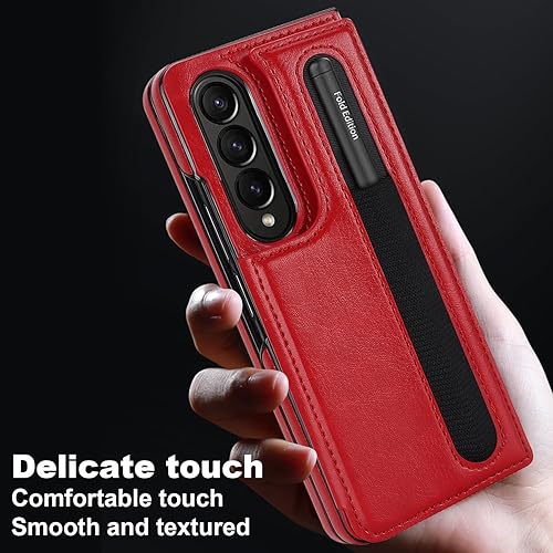 Miniatura 3 de Funda tipo cartera para Samsung Galaxy Z Fold 4 con soporte para tarjeta de crédito y soporte para S-Pen, cuero de alta calidad, cierre magnético,