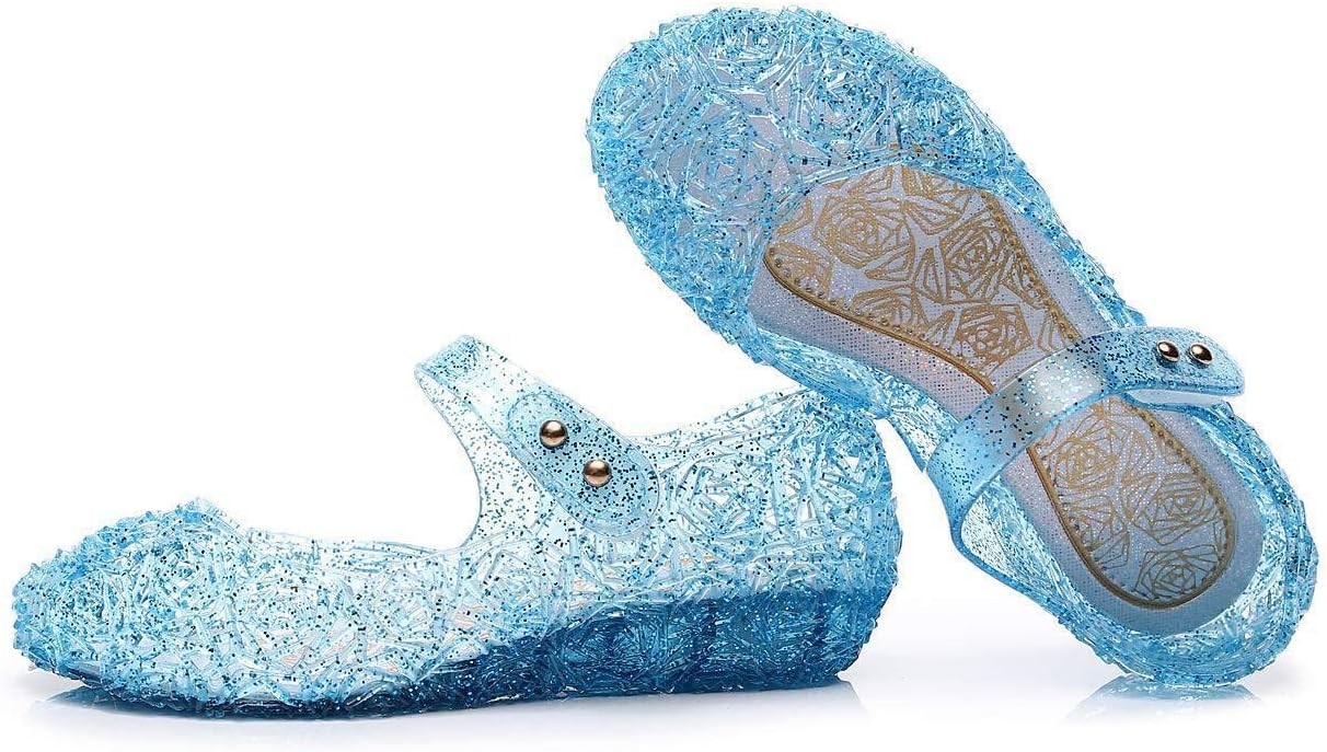 Girls Princess Blue Sandals Elsa Mary Jane Dance Party Cosplay Birthday Shoes for Little Girls Toddler (Blue, numeric_11)