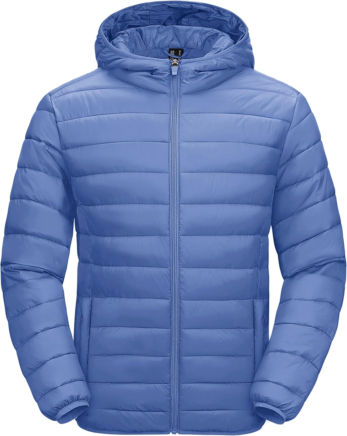 MAGCOMSEN Men's Lightweight Puffer Jacket Hooded Warm Winter Coat Quilted Lined Water-Resistant Full Zip Bubble Jackets