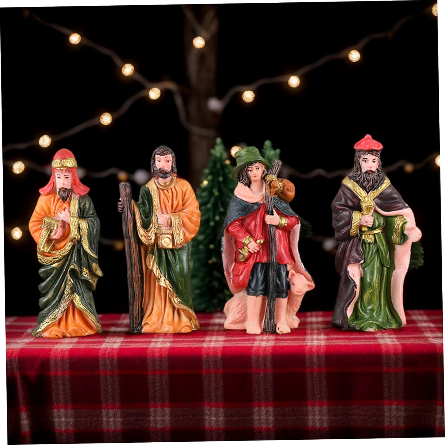 Christmas Decorations Nativity Figures 10PCS/Set Resin Nativity Set with Baby Jesus and Animals Realistic Scene Christmas Decorations for Home Decor