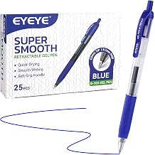 EYEYE G-103 Retractable Gel Pens 0.7mm, 25 Pack 0.7 mm Blue Ink Medium Point Ballpoint Pen Quick Drying, Pen Fine Point Smooth Writing Pens for for Office & Back to School Supplies