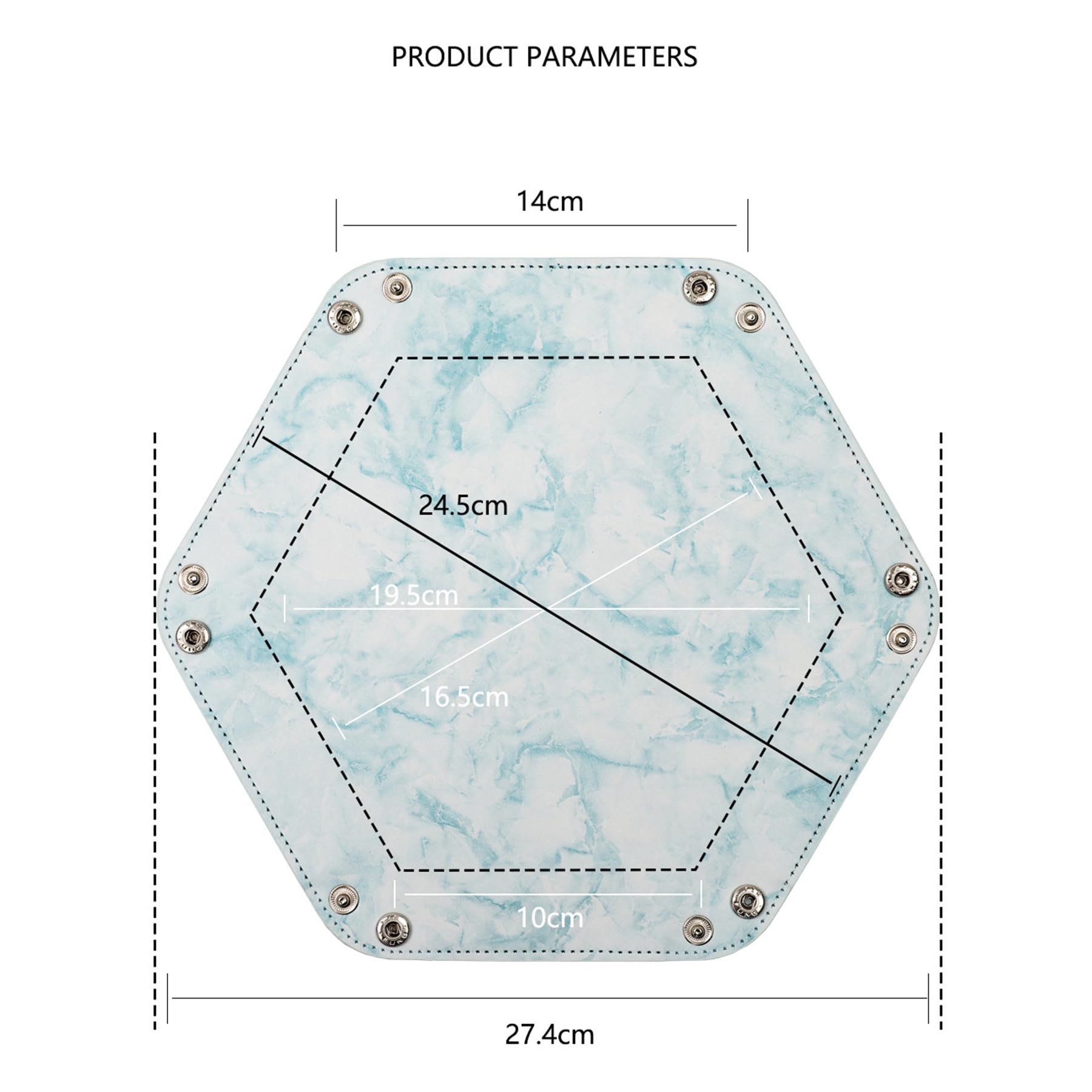 Hotooldo Double Sided PU Leather Hexagonal Dice Tray - Image 3