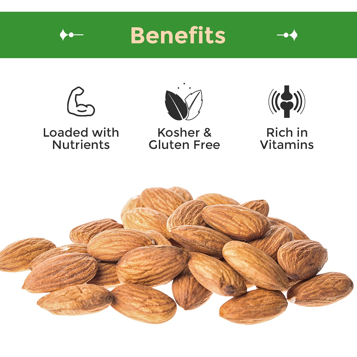 Sincerely Nuts Natural Raw Whole Almonds, Unsalted, No Shell Healthy Low Sodium Snack Plant Protein Kosher, Vegan, Gluten Free Bulk 5 Lb. Bag