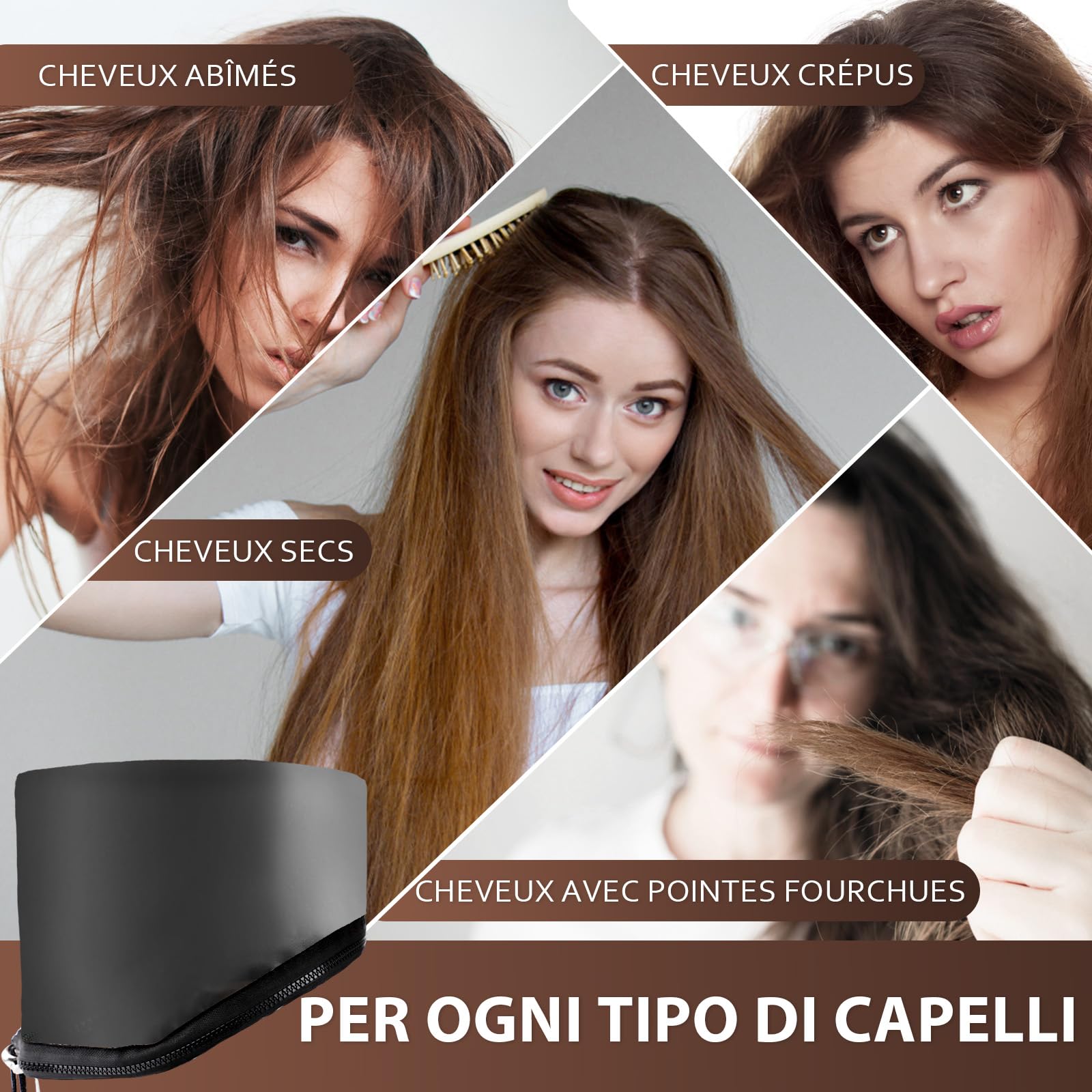 Biutee Casque Chauffant Cheveux,Bonnet Chauffant Cheveux(Noir) | La Température Est Réglable à Volonté et L'appareil Dispose de 9 Réglages de Minuterie (10 à 90 minutes)
