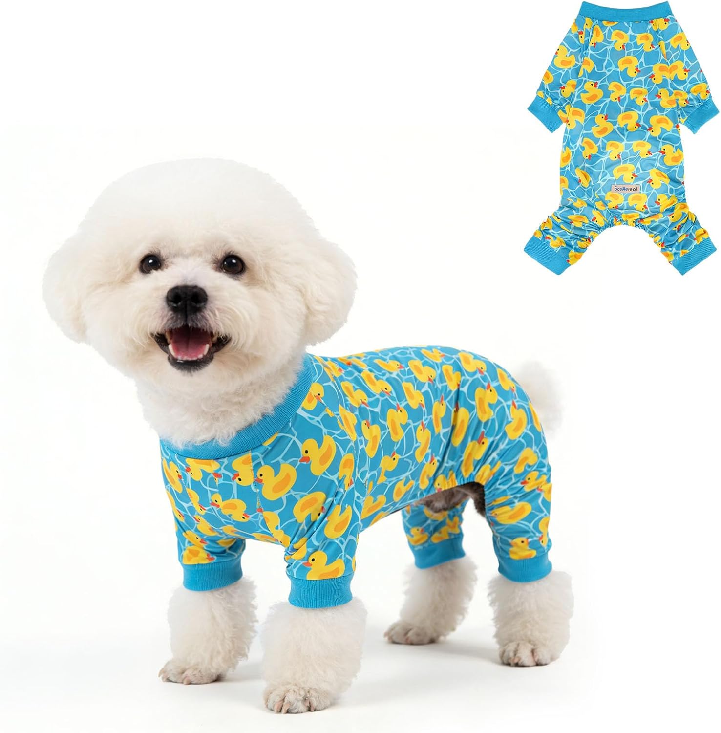 SCENEREAL Cooling Sunblock Dog Clothes for Small Medium Dogs, UPF 50+ UV & Insect Protection Quick Dry Dog T Shirts for Outdoor, Jumpsuit Pet Pajamas, Dirt-Resistant Shedding Control Onesie