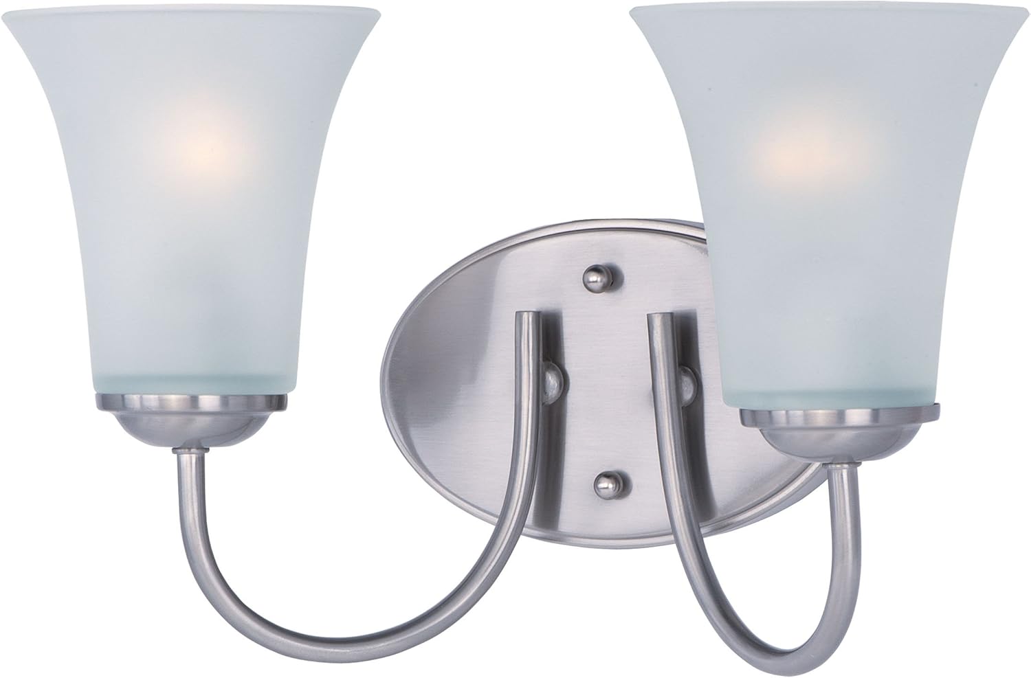 Maxim Logan-2 Light Modern Bath Vanity in Modern style-14 Inches Wide by 8.5 inches high-Satin Nickel Finish