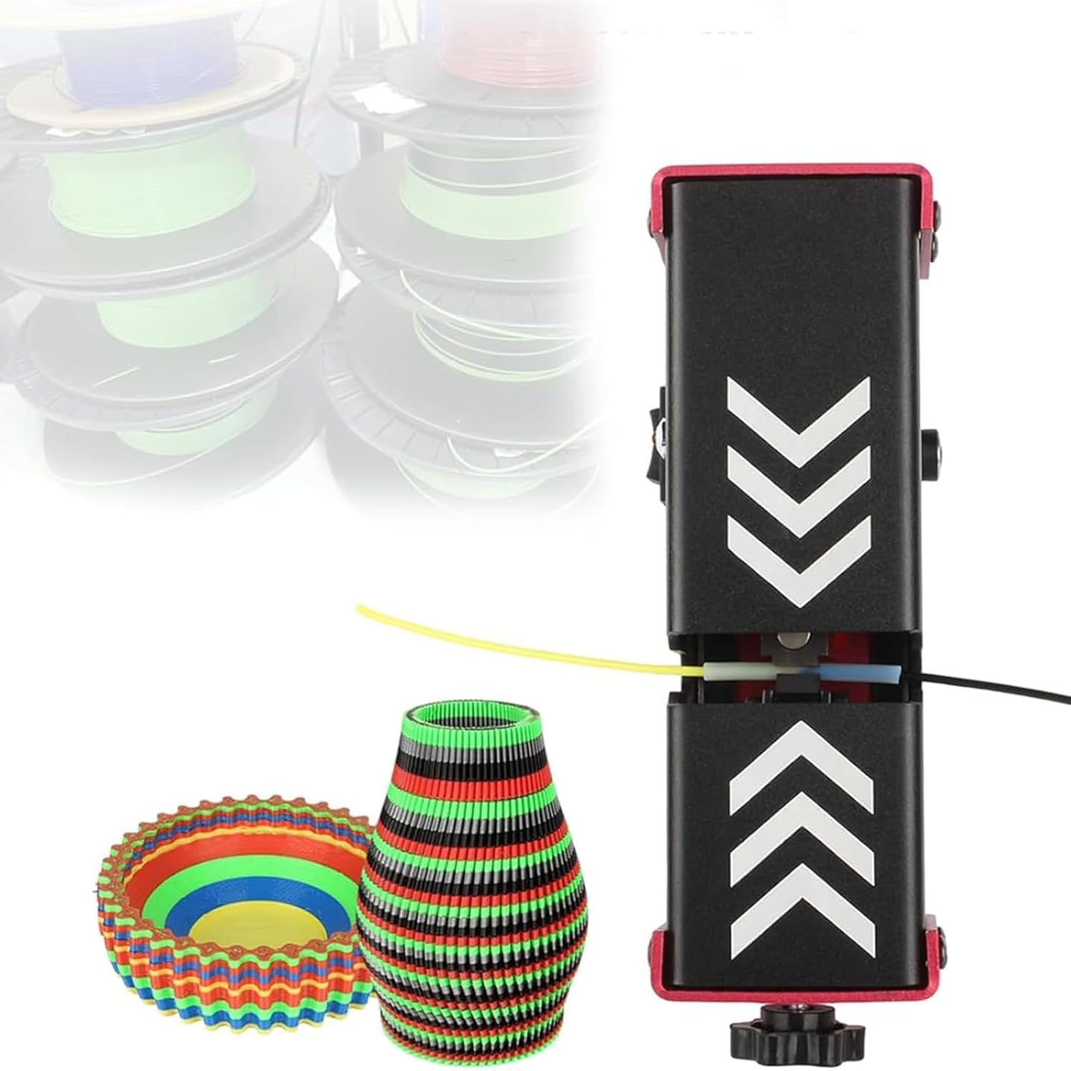 3D Printer Filament Splicer Welder, 1.75MM Filament Efficient Welding Joiner Clamp Tool with 100Pcs PTFE Sleeve, Fast Heating and Integrated Cooling & Adjustable Clamp Tension for PLA/ABS/PC/PETG