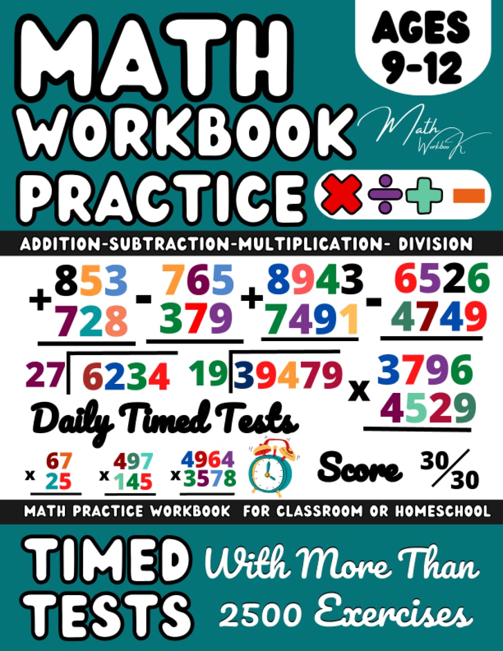 Ks2-Ks3 Maths workbook Year 5 / Year 6 / Year 7 / Addition, Subtraction, Multiplication, Division , Maths Book for 9-12 Year Olds