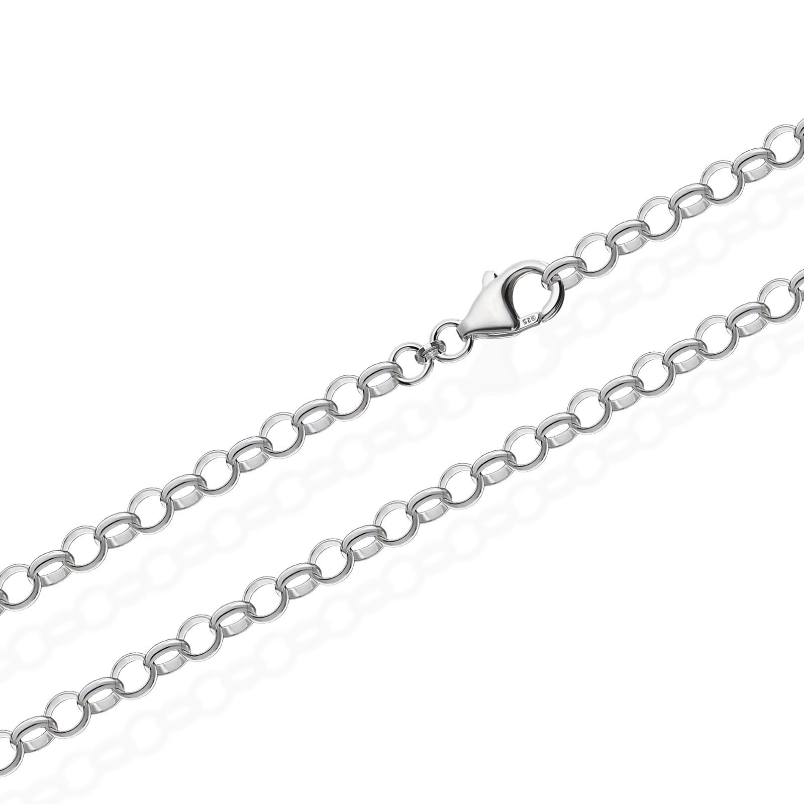 NKlaus 925 Sterling Silver Pea Chain for Pendant Silver Chain 18 cm 4.00 mm 3.7 g 5646