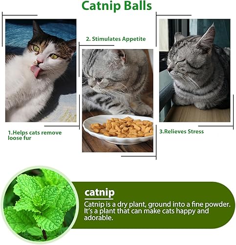 Miniatura 6 de Cat Toys Catnip, Adhesive Catnip Ball Cat Toy Teeth Cleaning Toy