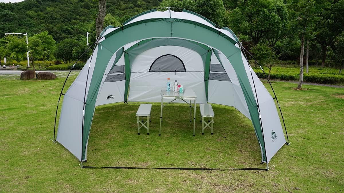 – Outdoors Dome Event Shelter Garden Shade Party Tent Hot-Tub Gazebo with 4 x Removable Walls (2 x zip-mesh window, 1 x full-zip door, 1 x solid) Waterproof and UV50+ Fabric