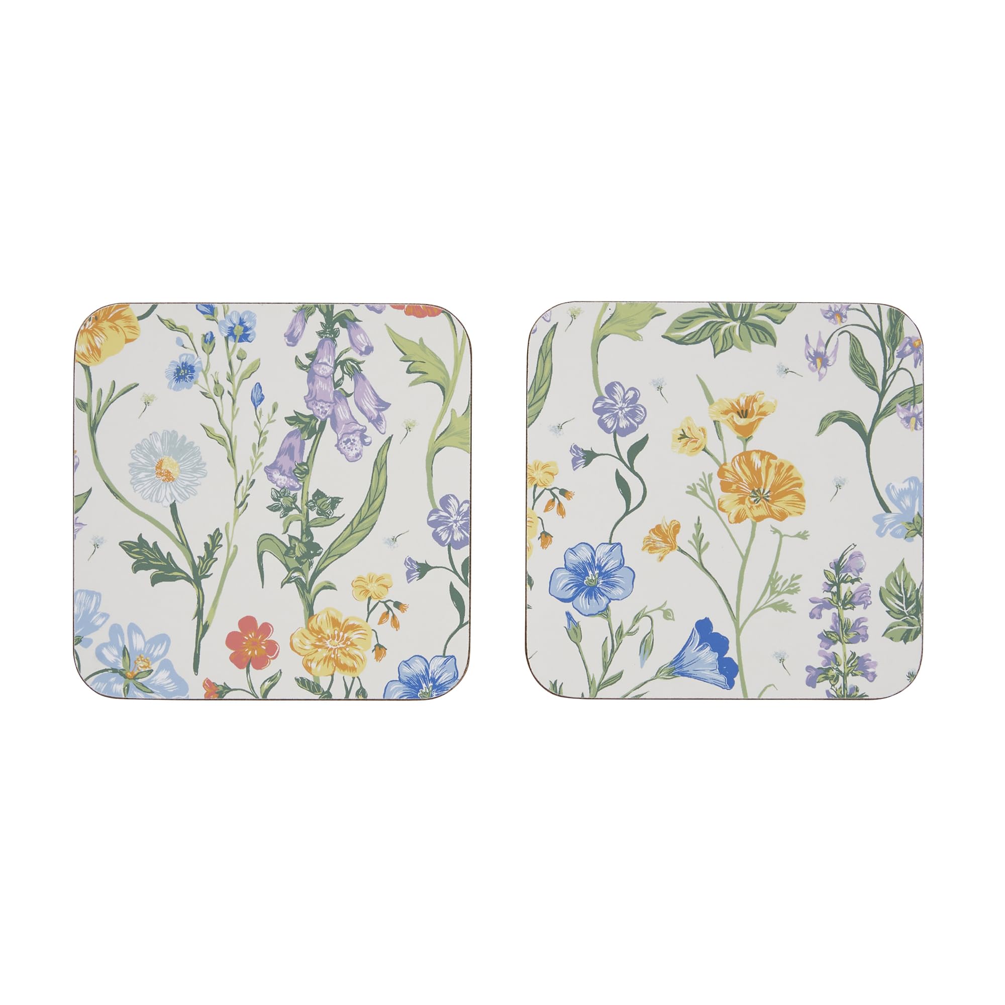 Ulster Weavers Multicolor - Garden Flowers Coasters - Durable 100% Cork - Coasters Set Of 4 Pieces - Size 10.5 X 10.5 X 0.5Cm - Meadow Coaster Set For Drinks/Cups/Mugs - Kitchen Gifts - Kitchen Accessories