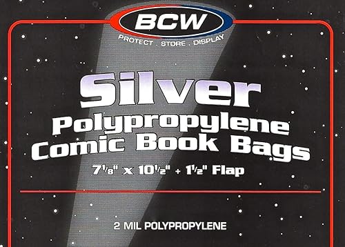 Miniatura 1 de BCW Bolsas de cómics de la Edad de Plata – 500 unidades | Calidad de archivo, protección sin ácidos para cómics de la Edad de Plata, bolsas de
