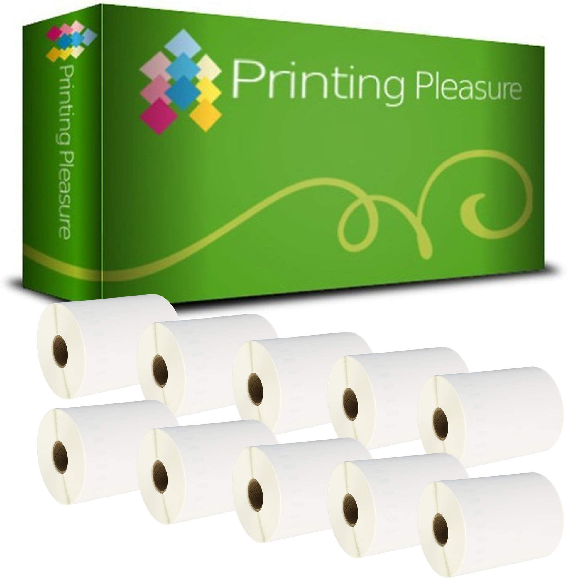 Printing Pleasure 10 x S0904980 Rotoli Etichette per Spedizioni Dymo LabelWriter 4XL Stampanti | 104mm x 159mm | 220 etichette per rotolo