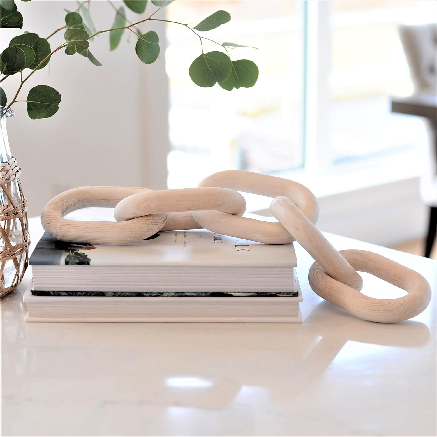 Amazon Com WHITE OAK VILLAGE 22 Wood Chain Link Decor And Beaded AC SL1500