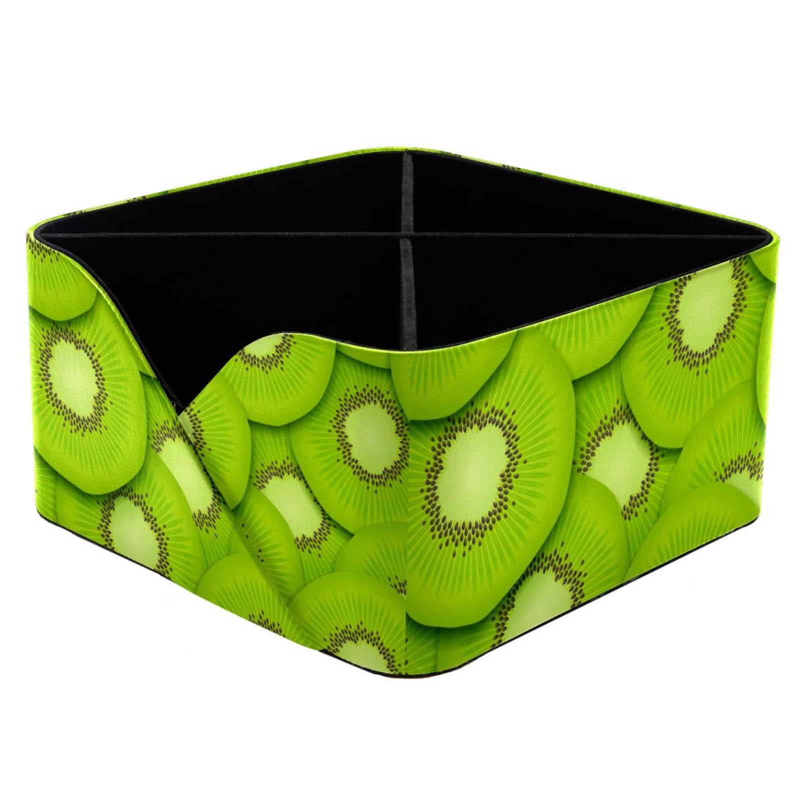 Organiseur de bureau kiwi à 4 compartiments et porte-crayons pour rangement de fournitures