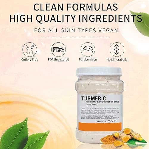 Miniatura 4 de Máscara de gelatina en polvo para faciales, cúrcuma, antiarrugas, elimina el acné, mascarilla facial profesional para eliminar las líneas finas, la