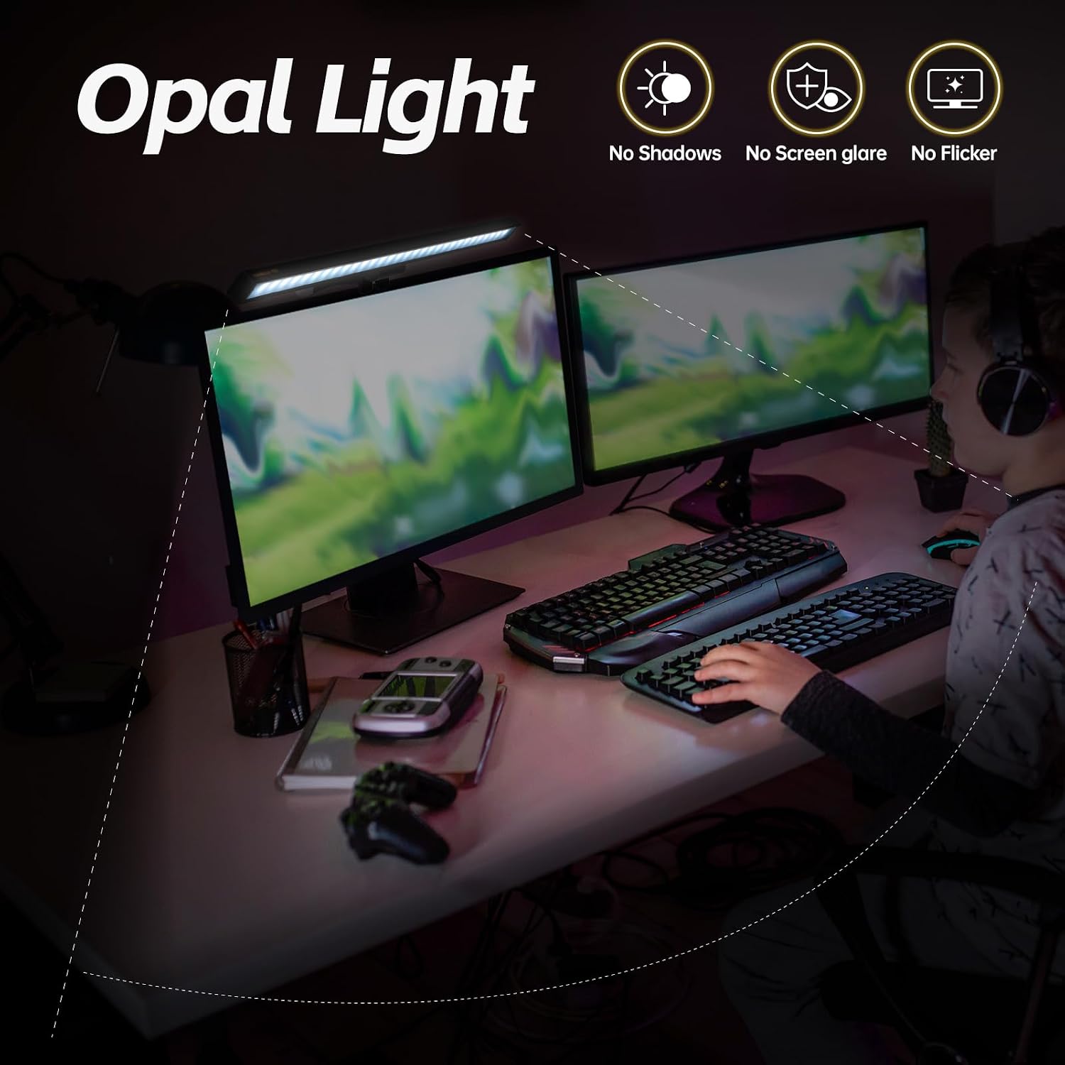 Led Desk Lamp for Office Home Computer Monitor Light Bar USB Powered Monitor Lamp Adjustable Color Temperature Brightness Laptop LED Screen Light Bar USB reading light bar for Game Reading Accessories - 7