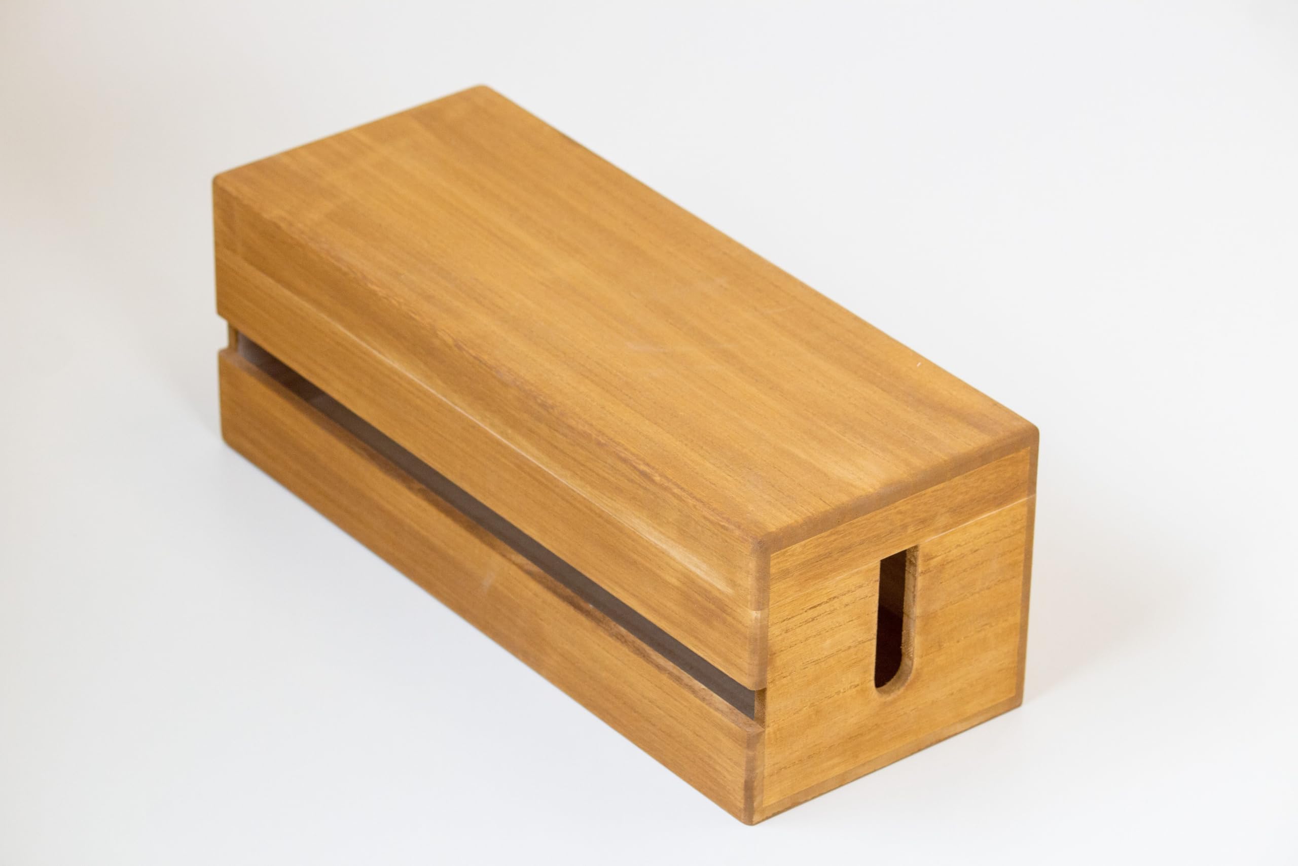 Photo 1 of *Damaged* Paulownia Wood Cable Management Box – Handmade Cord Organizer for Power Strips, Chargers & Routers, Minimal Japanese Cable Storage, Made in Japan by Masuda