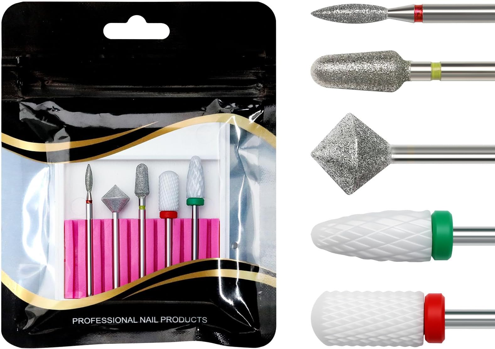 Long Tungstens Nails Drill Bits Kits with Ceramic Tips for Salon Levels Pedicure and Manicure Russian Nail Prep Tools for Manicure