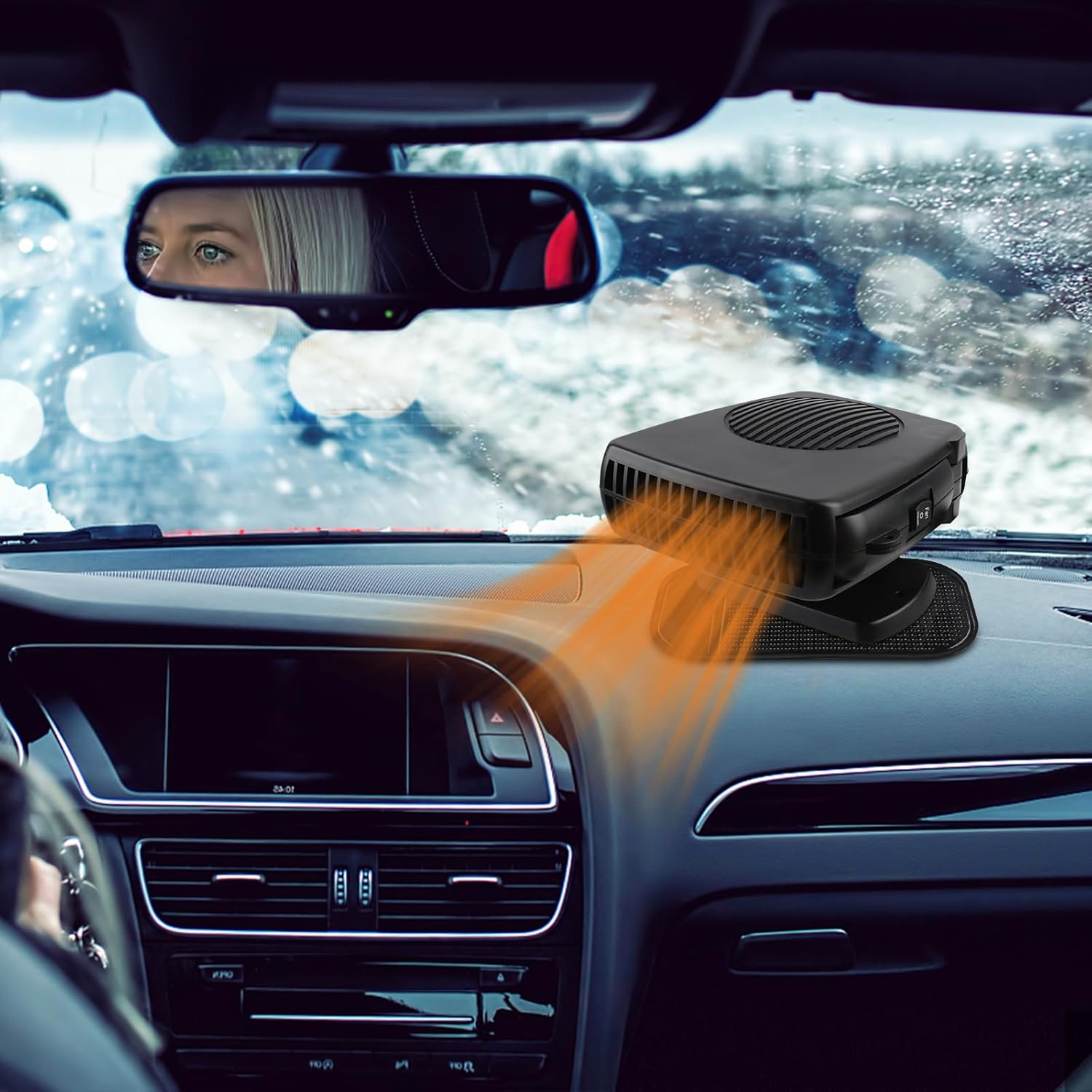 Gobesty 12V Car Heater Fan, 2 in 1 Portable Car Windscreen Demister