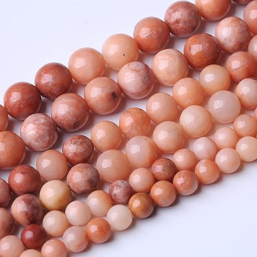 36 cuentas de piedra de aventurina rosa natural de 10 mm, cuentas curativas de energía para hacer joyas, pulseras, collares para hacer joyas, 15