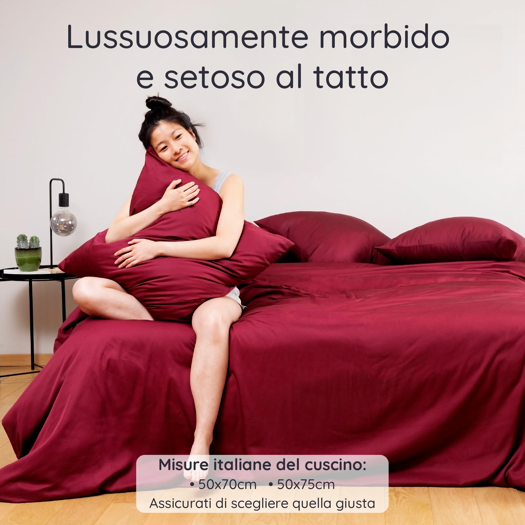 Federe Cuscino In Bambù 50x70 Cm - Confezione Da 2 - Ipoallergeniche E Morbide Come Seta - Foto 10