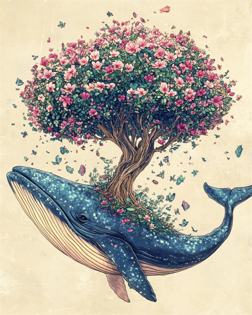 Rkflgew G Diy Bead Embroidery Kit Fantasy Whale 40X50cm