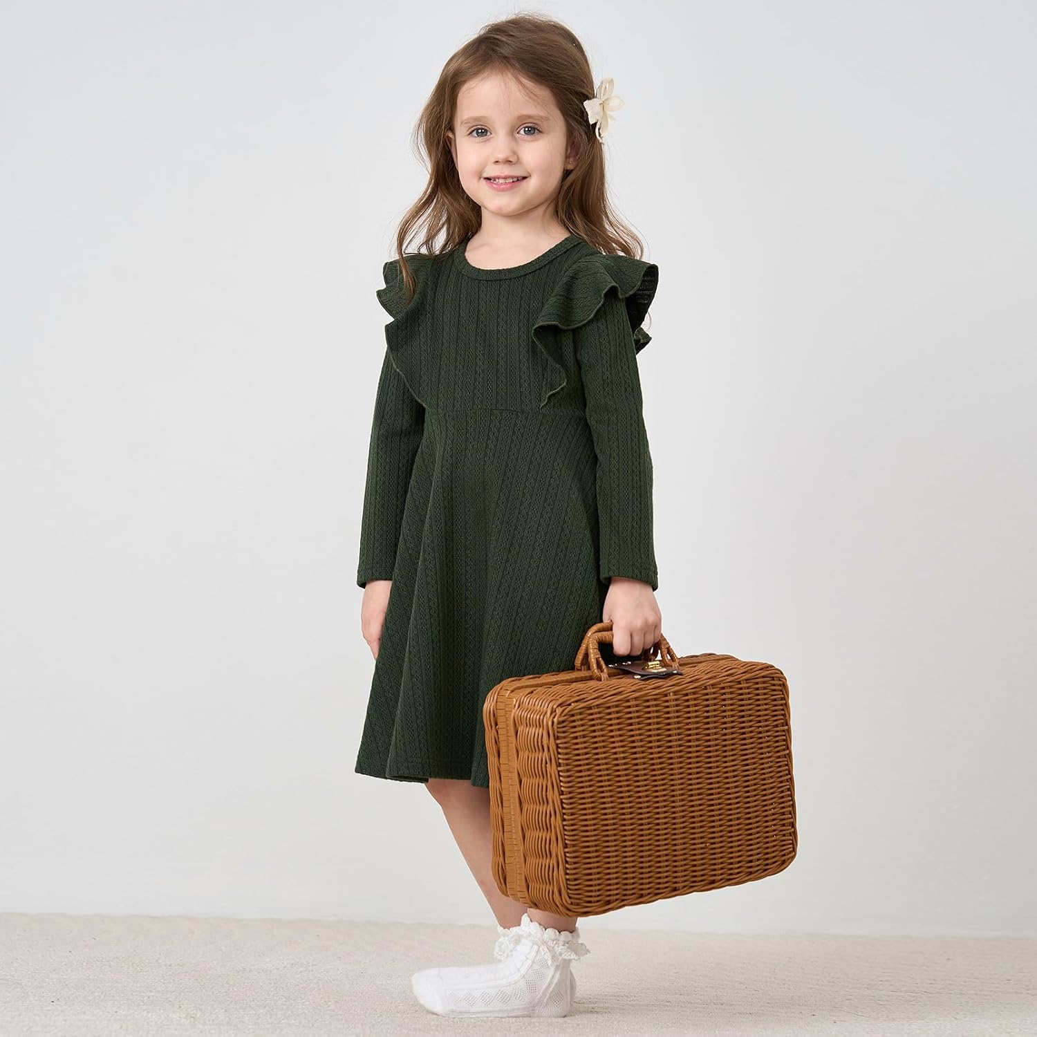 pureborn Baby Toddler Girl Knit Sweater Dress 2-6 Years - Image 2