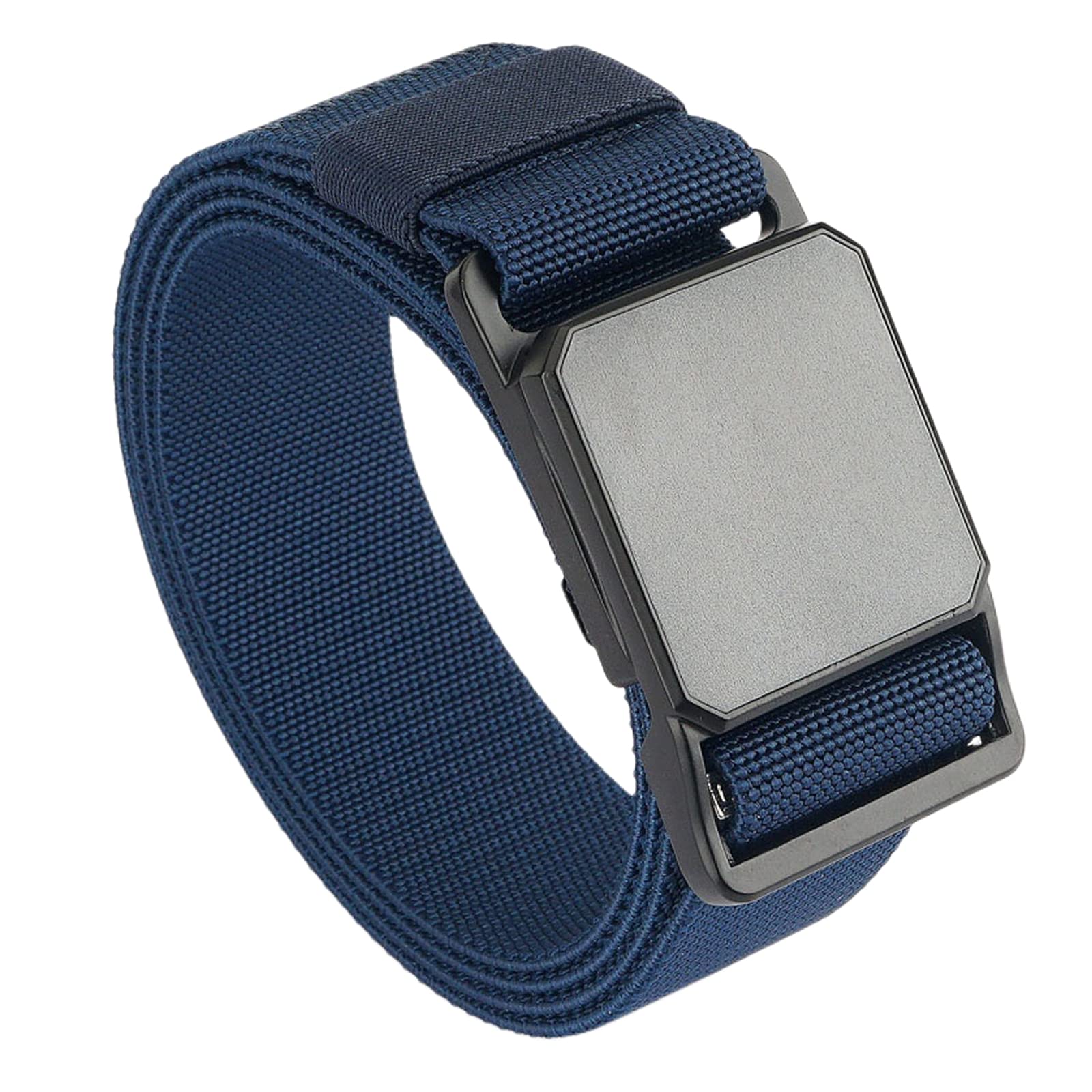 Tactical Elastic Belts for Men Quick Release Magnetic Buckle Stretch Webbing Heavy Duty Work Golf Belt 1.5inch Wide