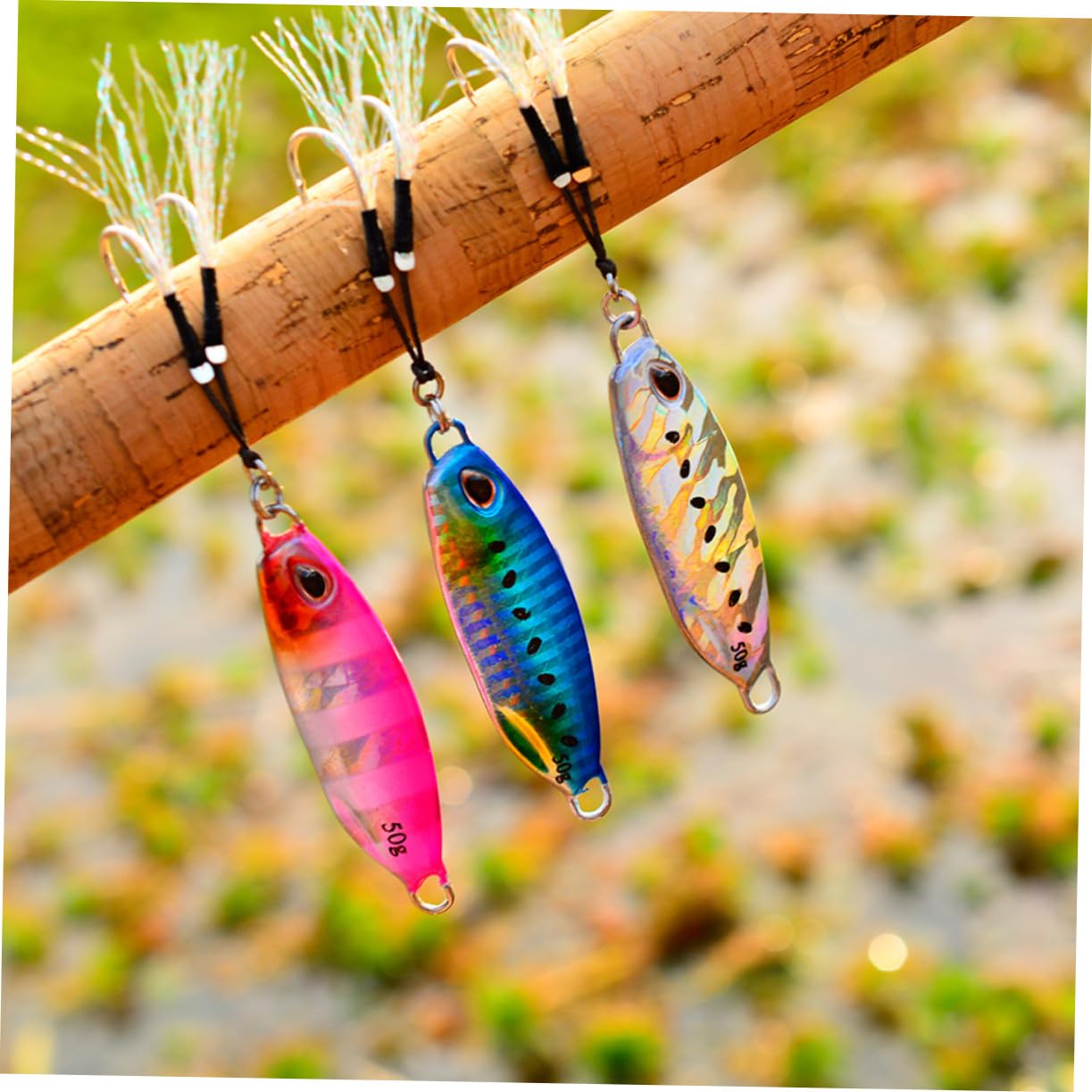 WOONEKY 5 Piezas de Señuelos de Pesca Spinning Forma de Pez Cebo de Pesca Falso Metálico Reflectante y Resistente al Desgaste