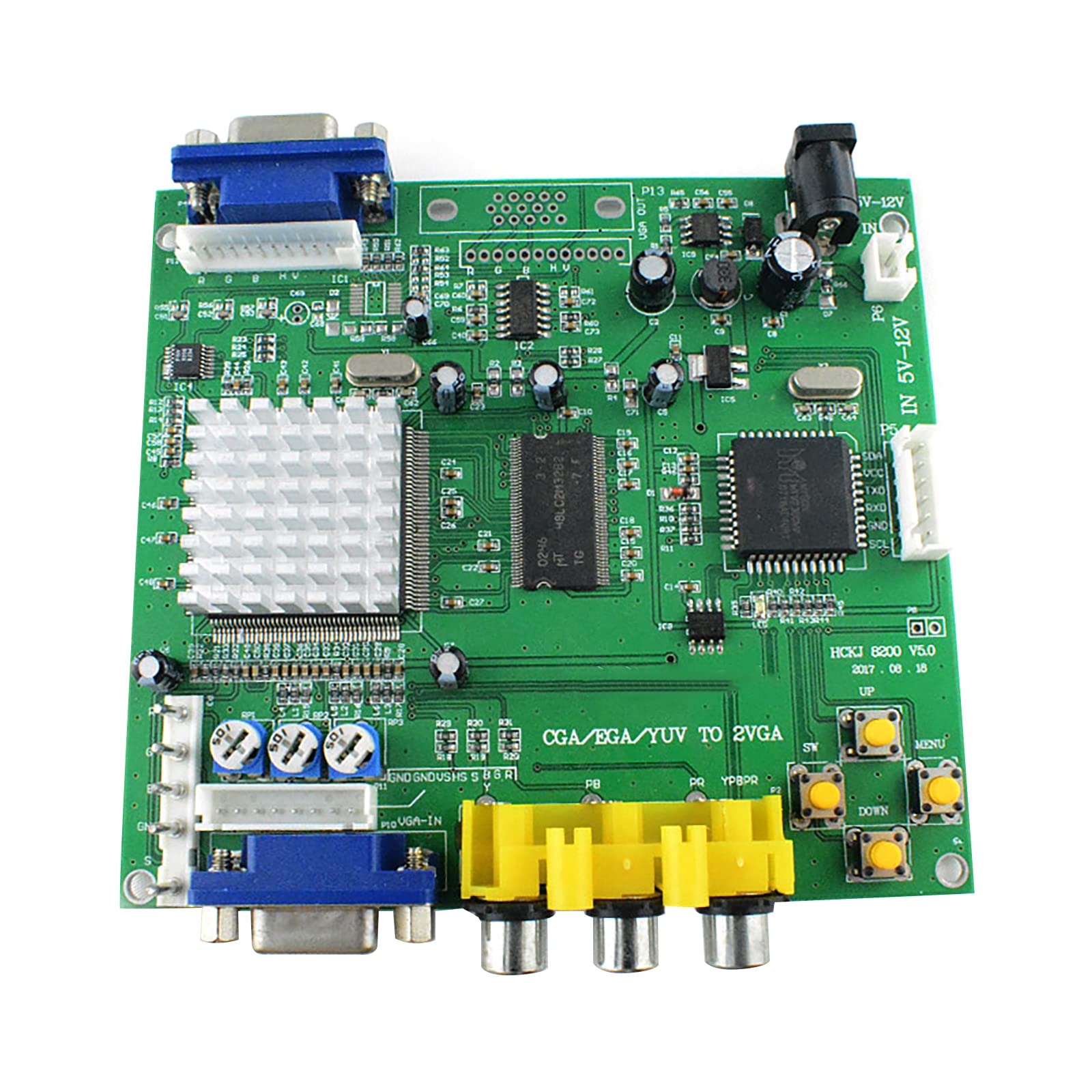 ZEZEFUFU Konwerter wideo do gier CGA/EGA/YUV/RGB na VGA HD Arcade Game Monitor do LCD CRT