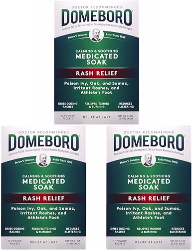 Domeboro Paquetes calmantes para aliviar las erupciones, 12 unidades (paquete de 3)