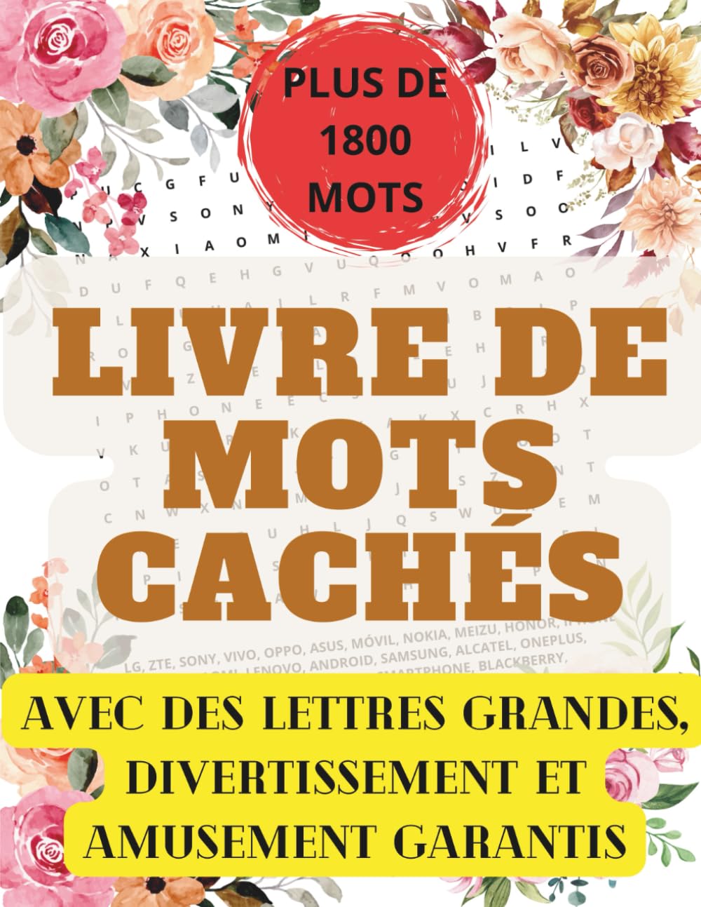 LIVRE DE MOST CACHÉS AVEC DES LETTRES GRANDES DIVERTISSEMENT ET AMUSEMENT GARANTIS