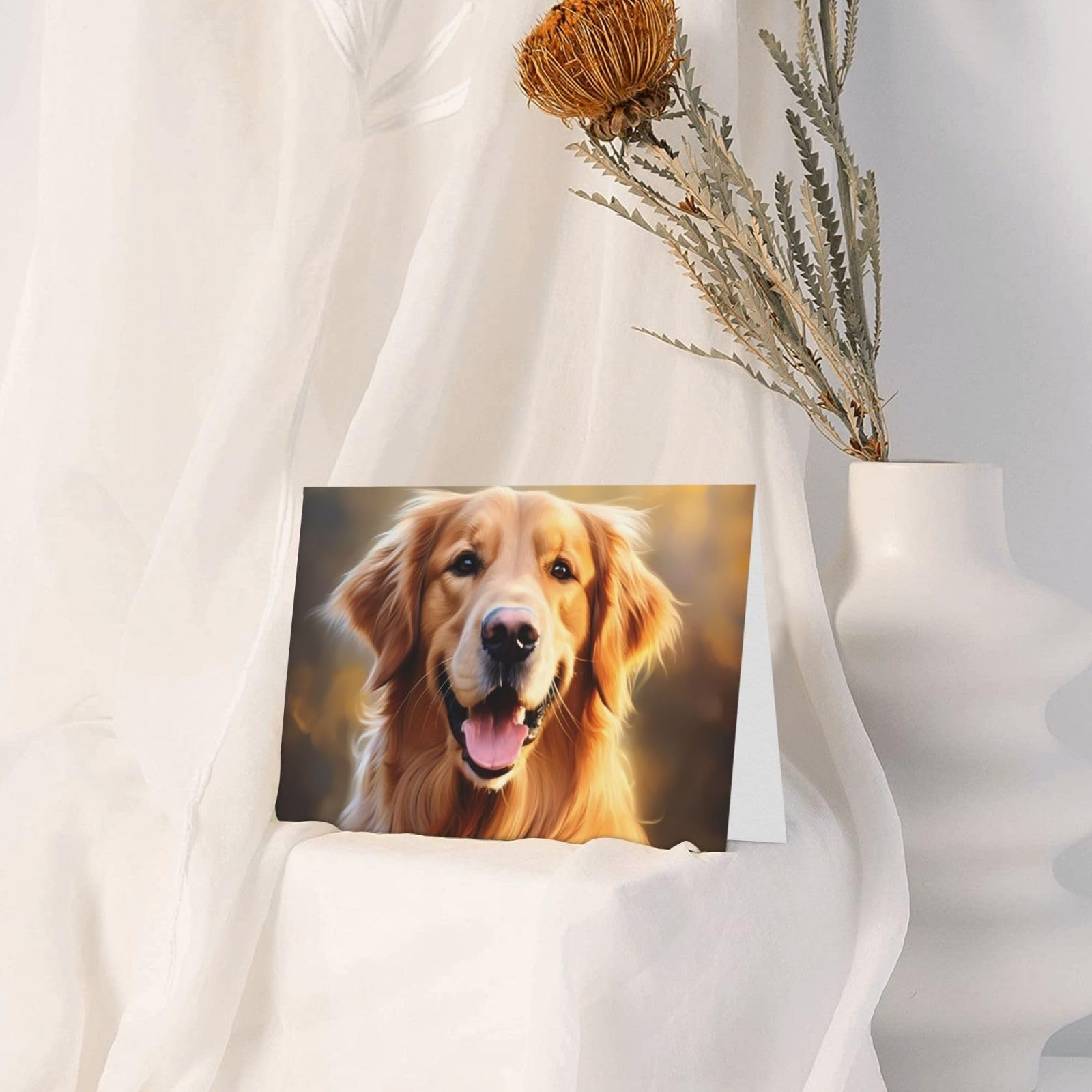 Biglietto Di Auguri Per Compleanno Con Golden Retriever - Divertente E Di Alta Qualità - 145x145 Mm - Fatto In UK Su Carta Riciclata FSC Con Busta Di Lusso