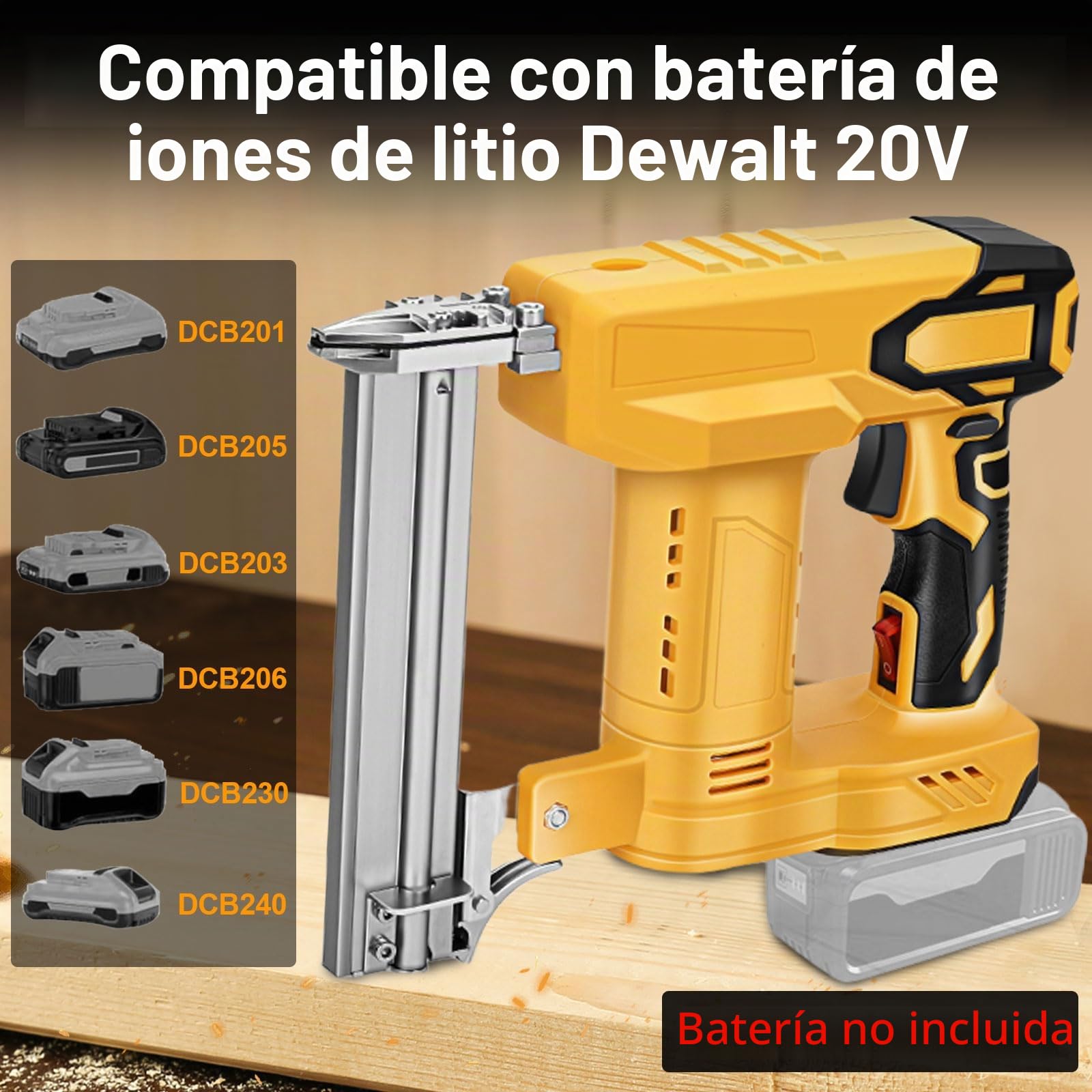 Pistola de uñas inalámbrica 2 en 1 para batería Dewalt, clavadora eléctrica Brad 18GA con 1000 grapas de clavos de 2 modos, 80 golpes, para carpintería, tapicería | Grapadora eléctrica de 2 modos 18GA con 1000 clavos, grapas para carpintería, bricolaje, b