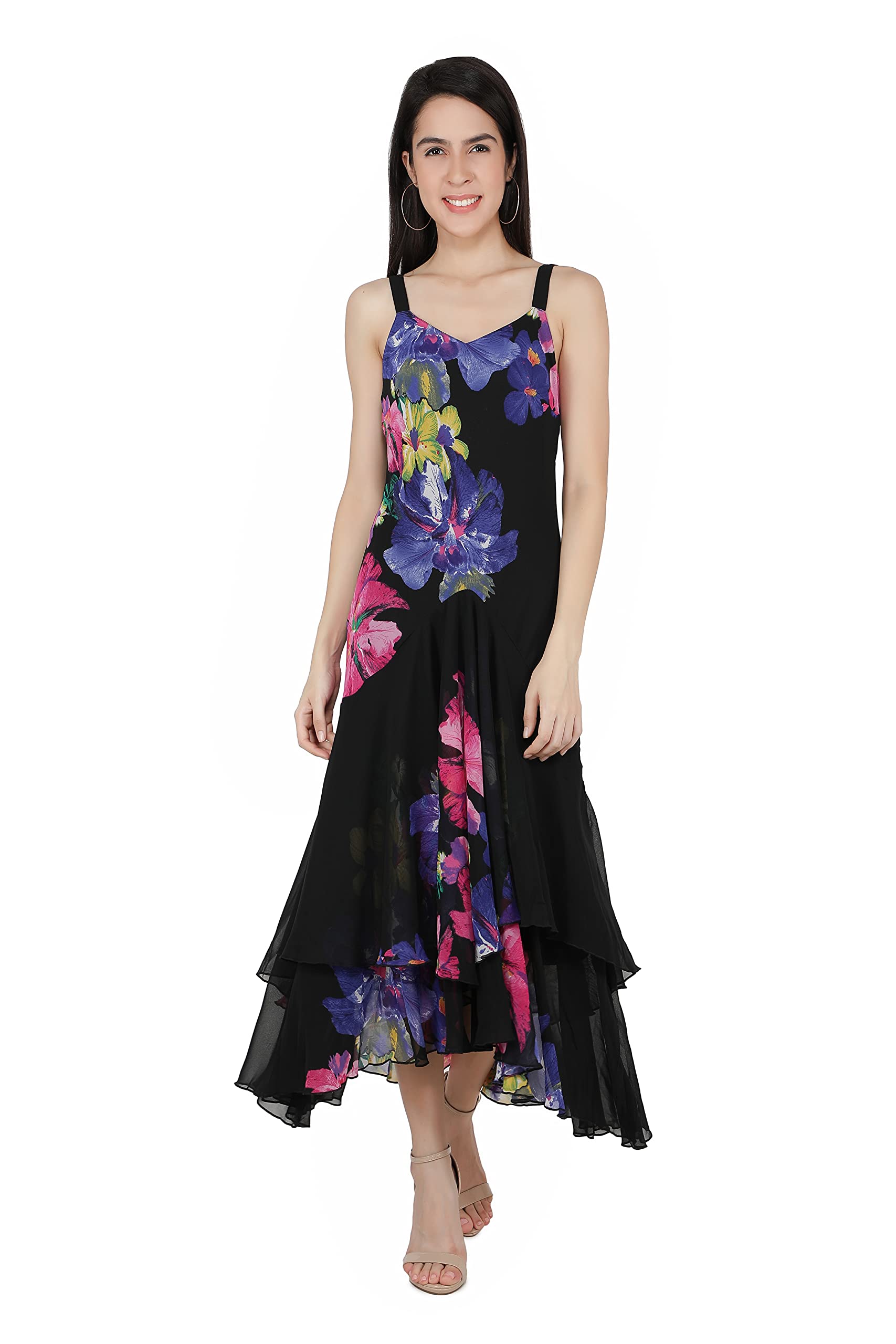 TSMWomen's Midi Dress (Odelia Dress_Black _2XL) .