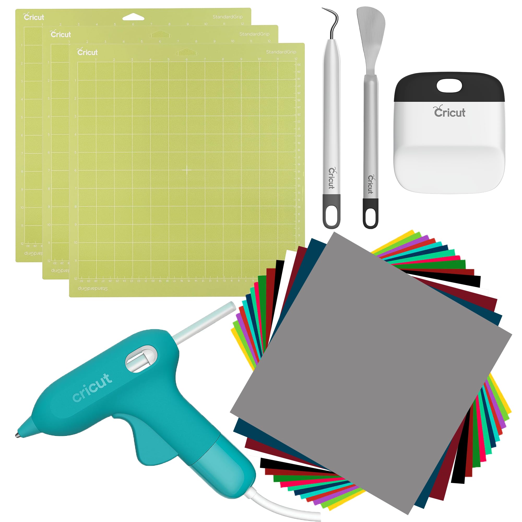 Value Starter Kit - Includes Premium Vinyl, Mats, Glue Gun, & Tools (for Cricut Maker & Explore Family Machines)