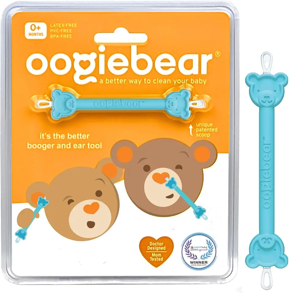 oogiebear Baby Nose Cleaner &amp; Ear Wax Removal Tool - Safe Booger &amp; Earwax Removal for Newborns, Infants, Toddlers - Dual-Ended - Essential Baby Stuff