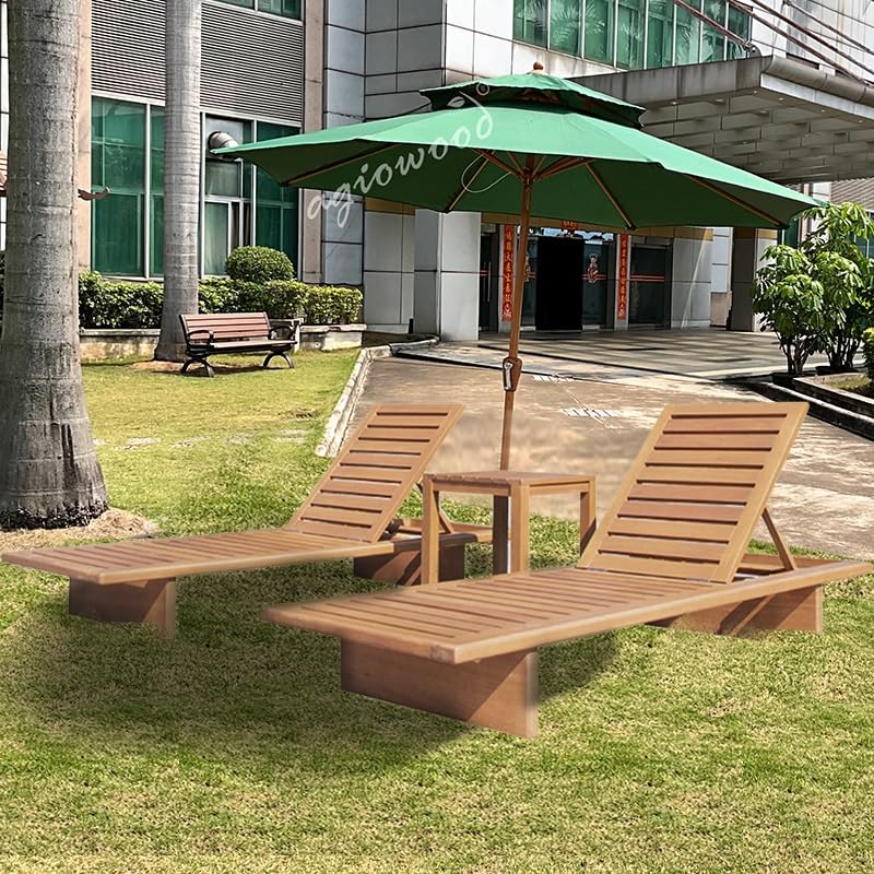 Sohodoo Tumbona de Madera versátil: 5 Posiciones de reclinación, Estructura Robusta, Revestimiento Impermeable, Ideal for Piscina, jardín y acampadas.