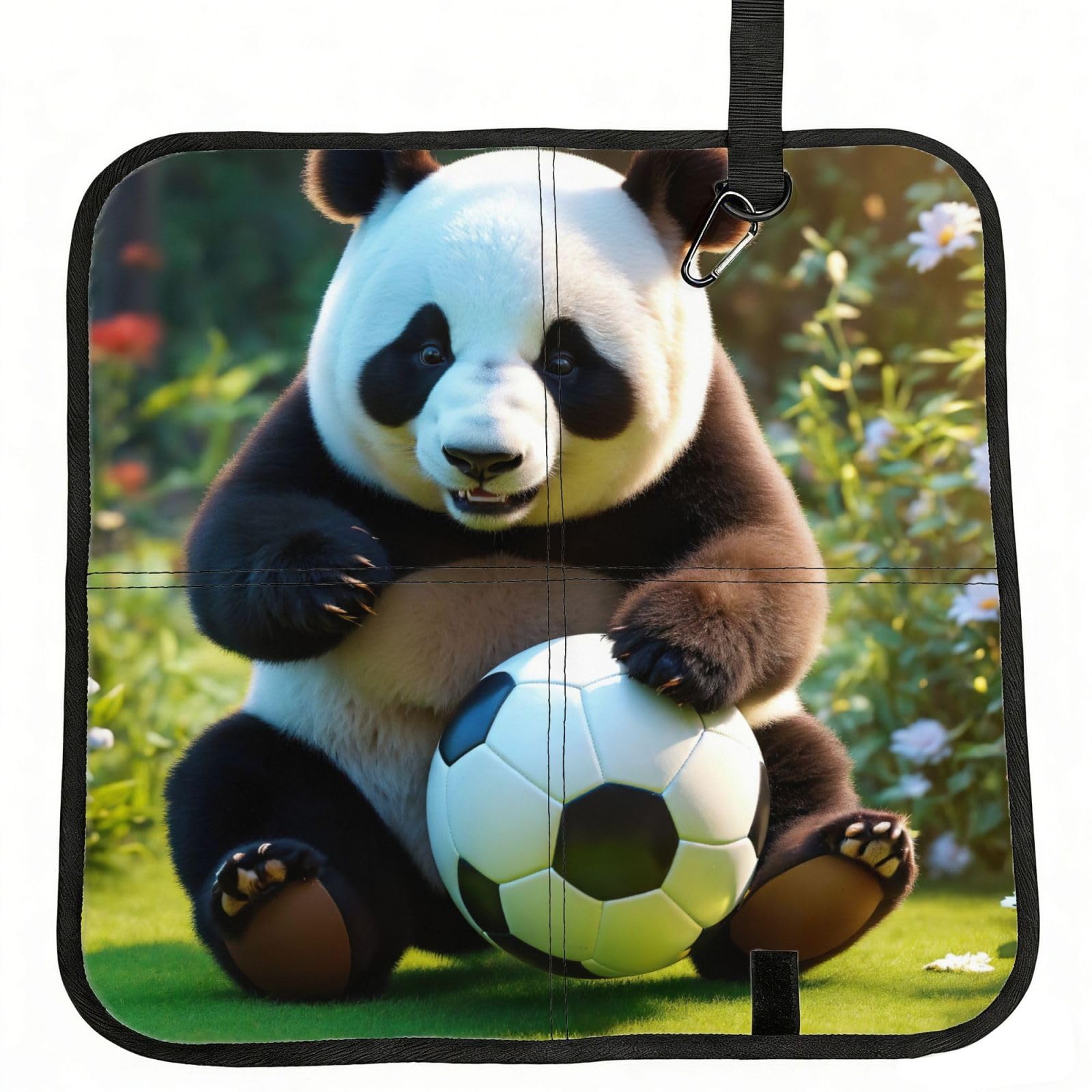 PPHGUT Panda Print Foldable Seat Cushion Waterproof Portable Chair Pad Travel Outdoor Picnic Camping