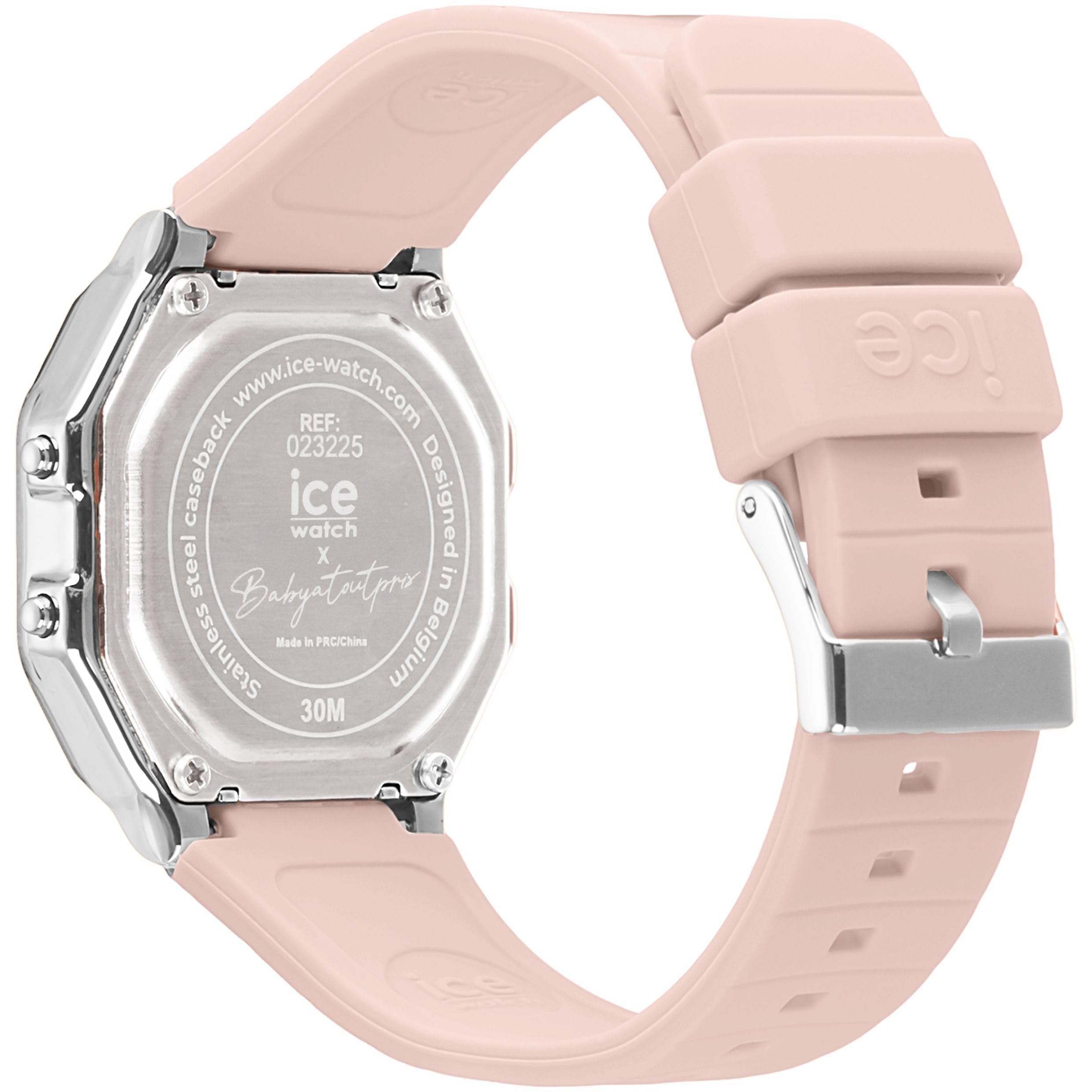ICE-WATCH - Electronic Watch Ice Digit Retro - Quartz Uhrwerk - Gehäusebreite: 32 mm - Kunststoff - Babyatoutprix - Pinks Silver S - 3 ATM