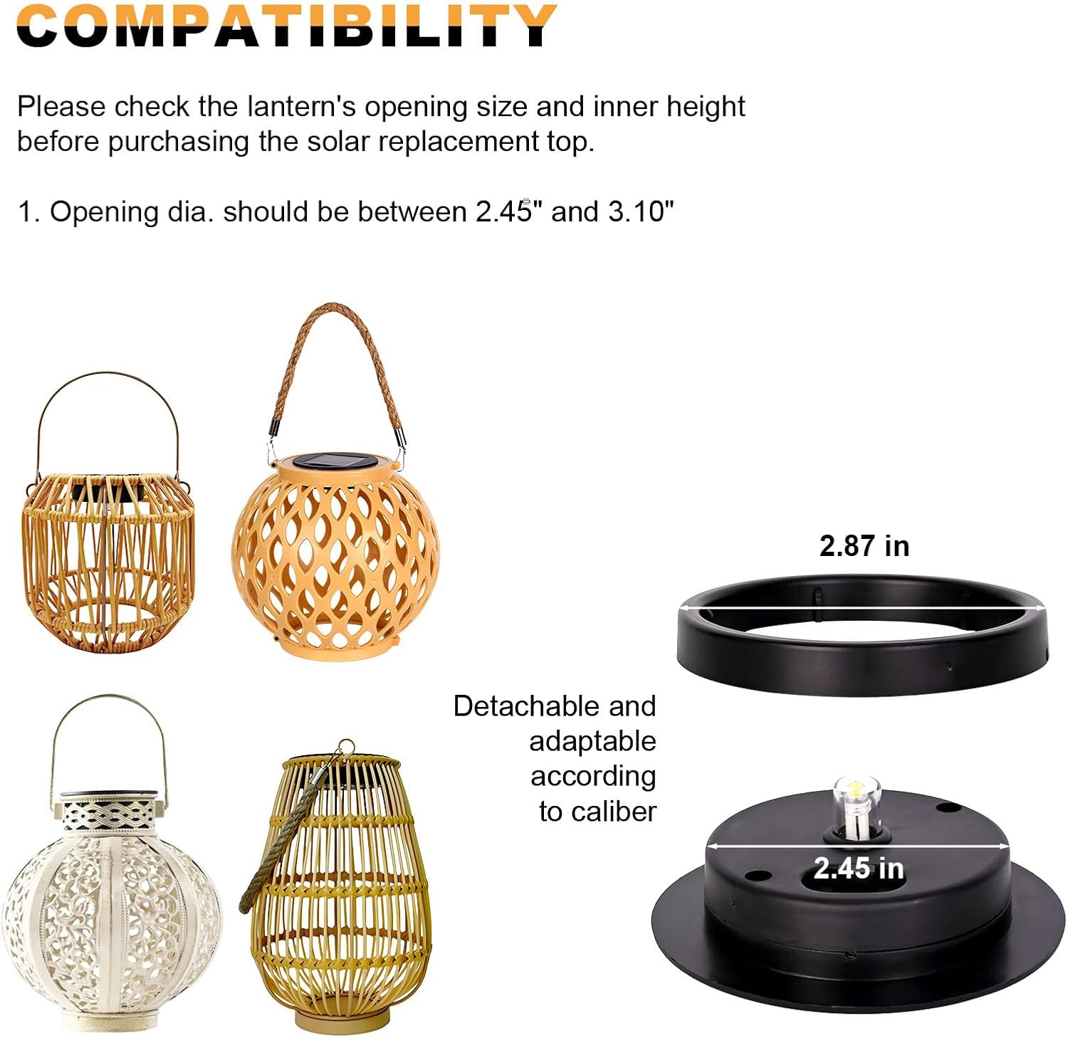 Solar Light Replacement Top 4 Pack Used to Replace Broken Solar Lantern