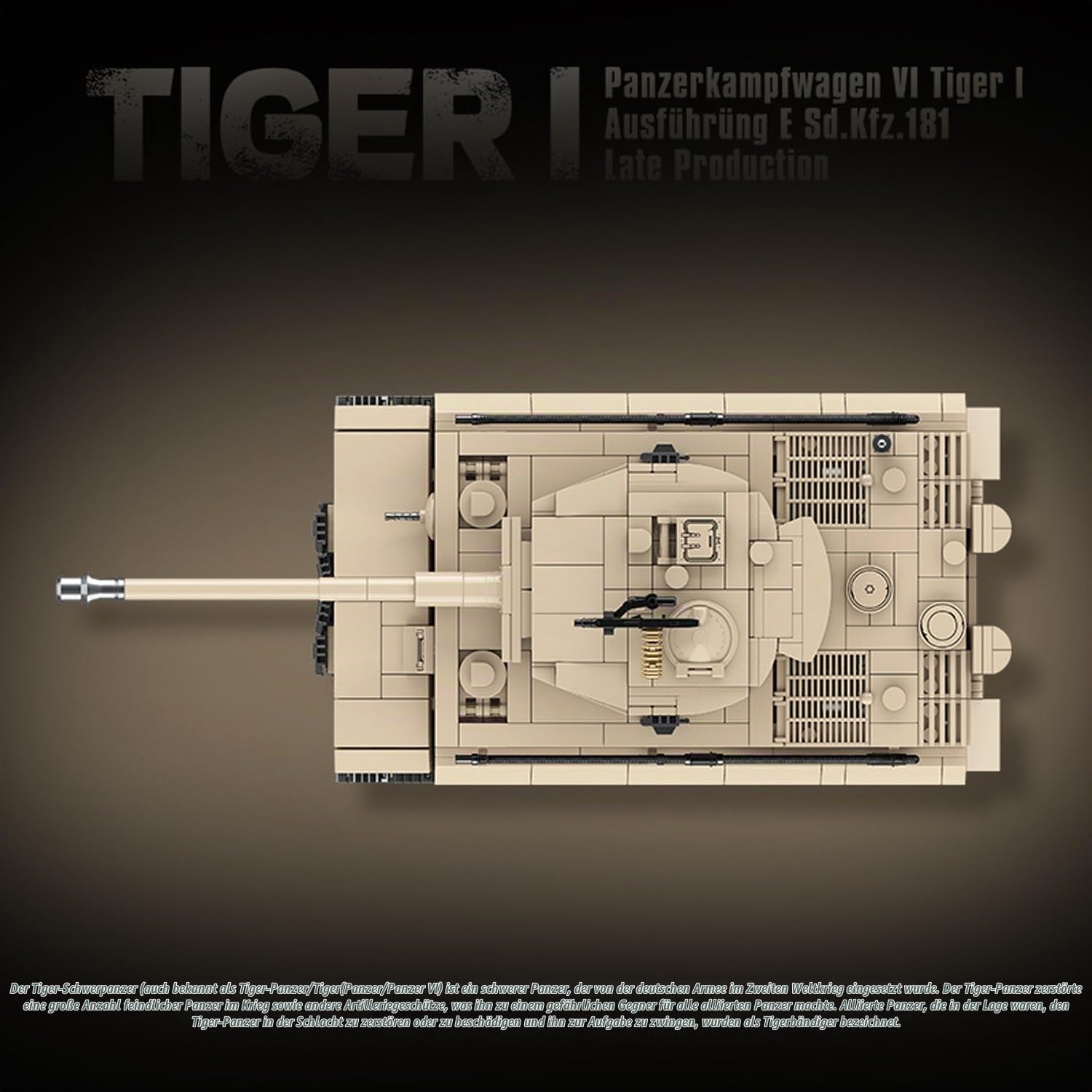Minxtech Technik Military Panzer Bausteine, 1361 Teile Militär Deutscher Panzer Konstruktionsspielzeug, WW2 Armee Klemmbausteine Tank Modellbausatz, Geschenk für Teenager und Erwachsene Technical