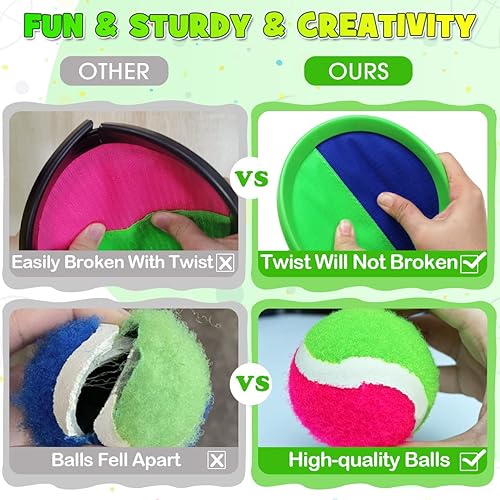 Vista 5 de ZMLM Juego de juguetes para atrapar bolas: juego de juguete mejorado para niños al aire libre, playa, piscina, patio trasero, césped, actividades