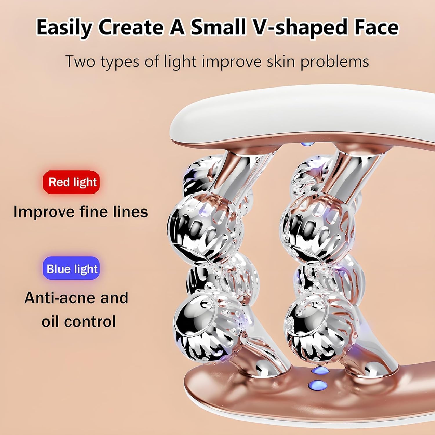 Wireless Facial Massager, 6 Modes & V-Shape Sculpting, 3D Roller Electric Facial Roller for Face and Neck, Portable Skin Tightening Tool for Home & Travel (1Pcs)
